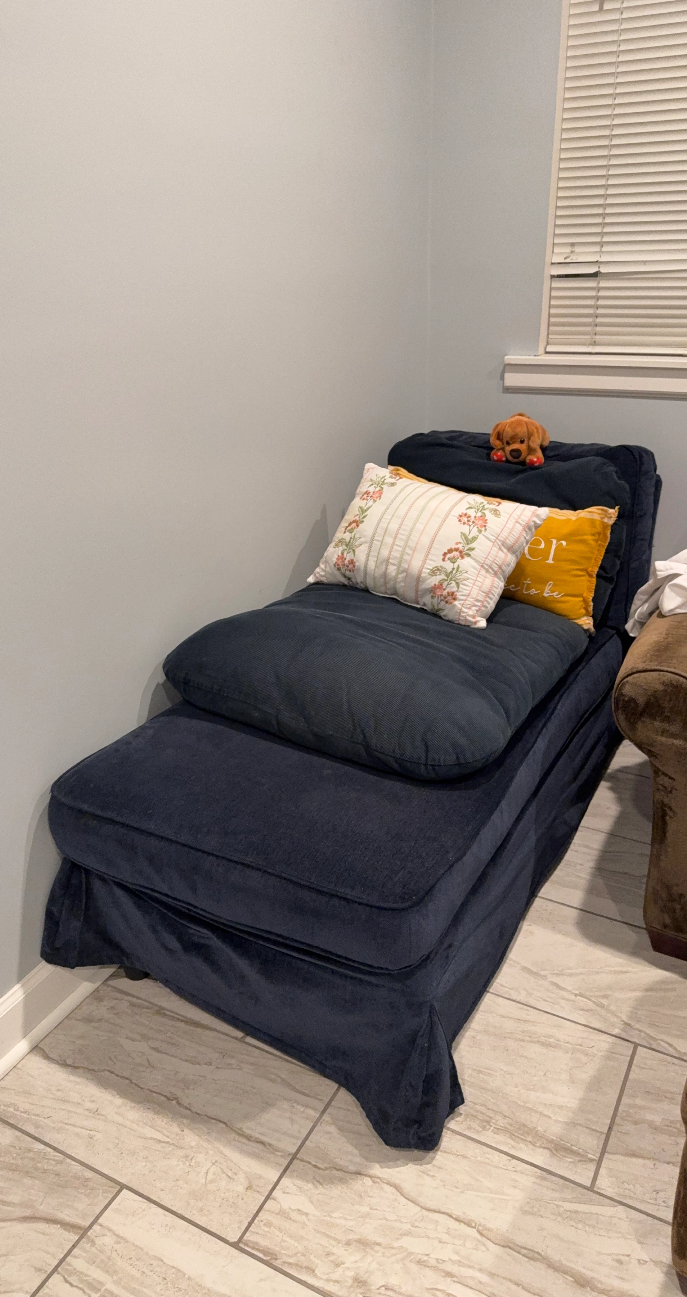 Dark Blue Chaise Lounge Chair