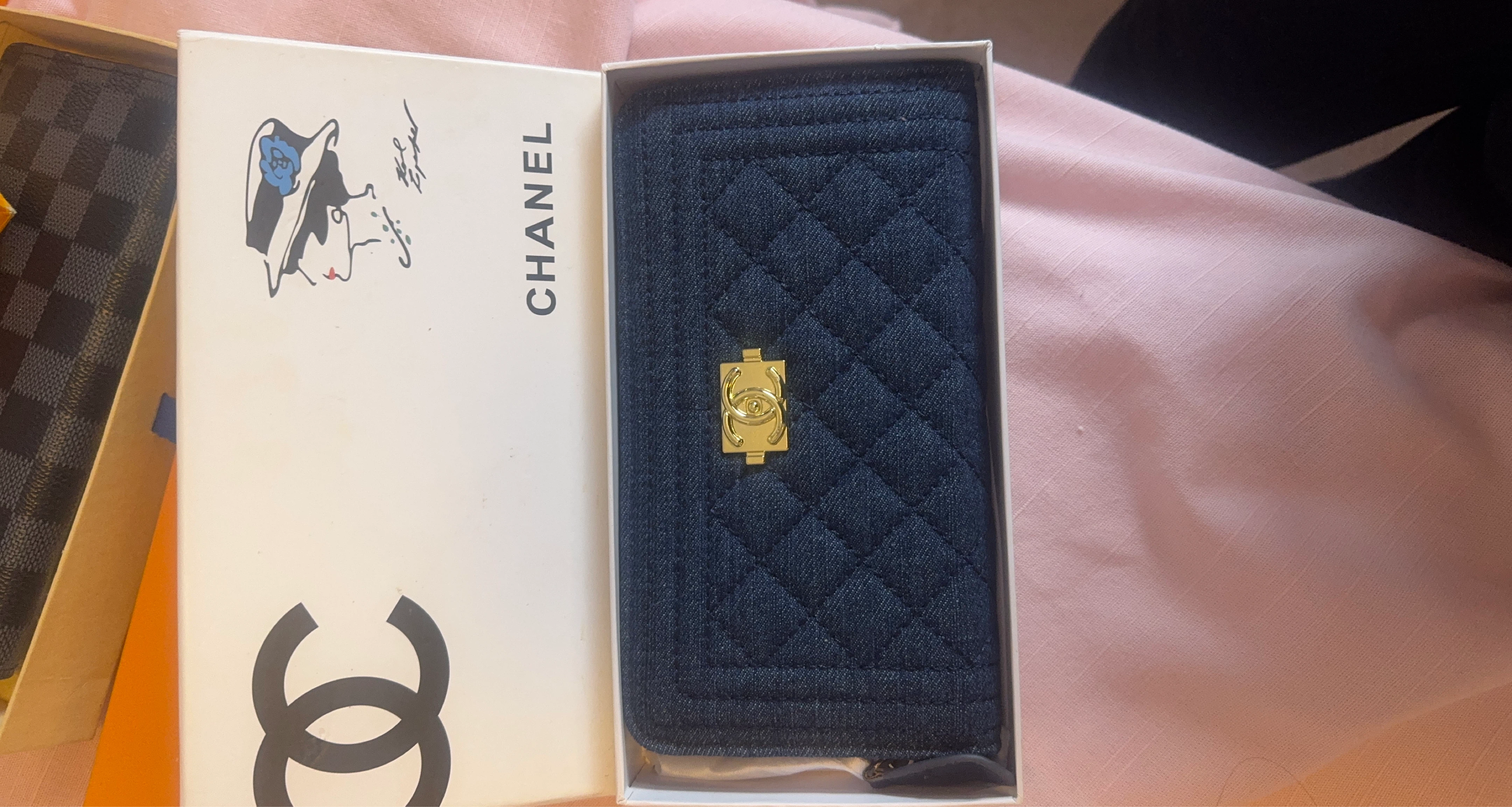 Chanel Quilted Denim Wallet