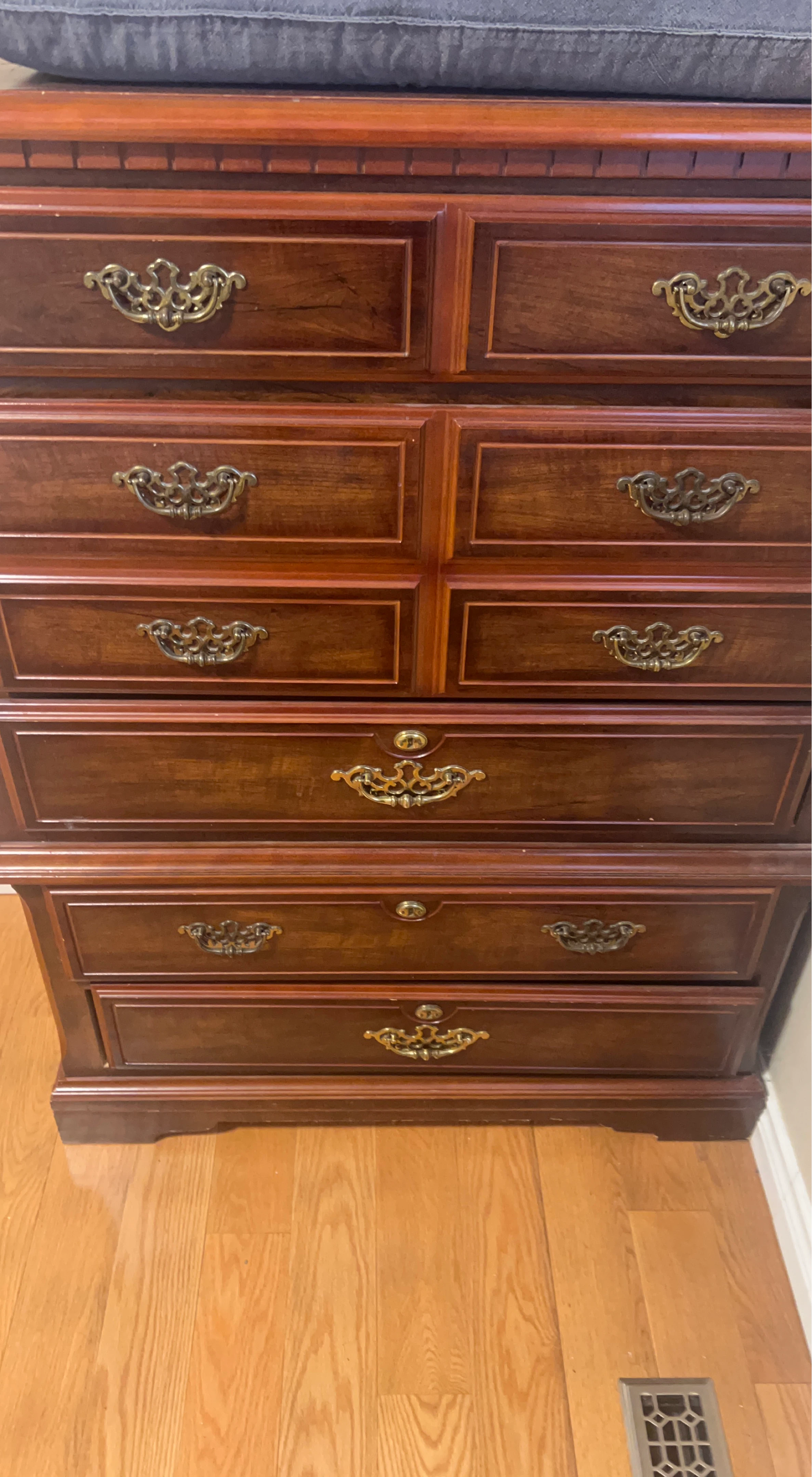 Solid Wood Dresser with Ornate Drawer Pulls