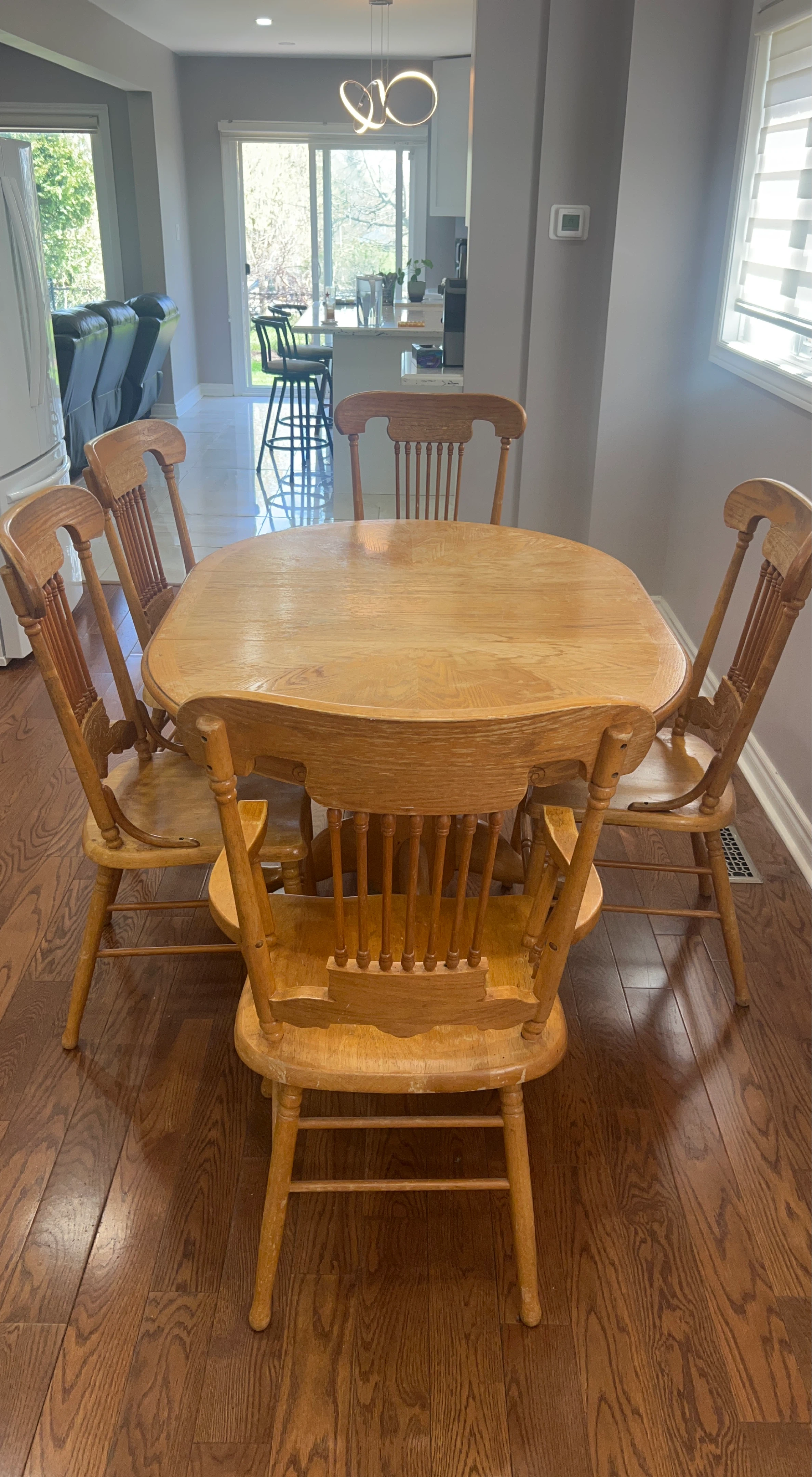 Wooden Kitchen Table with 6 Chairs