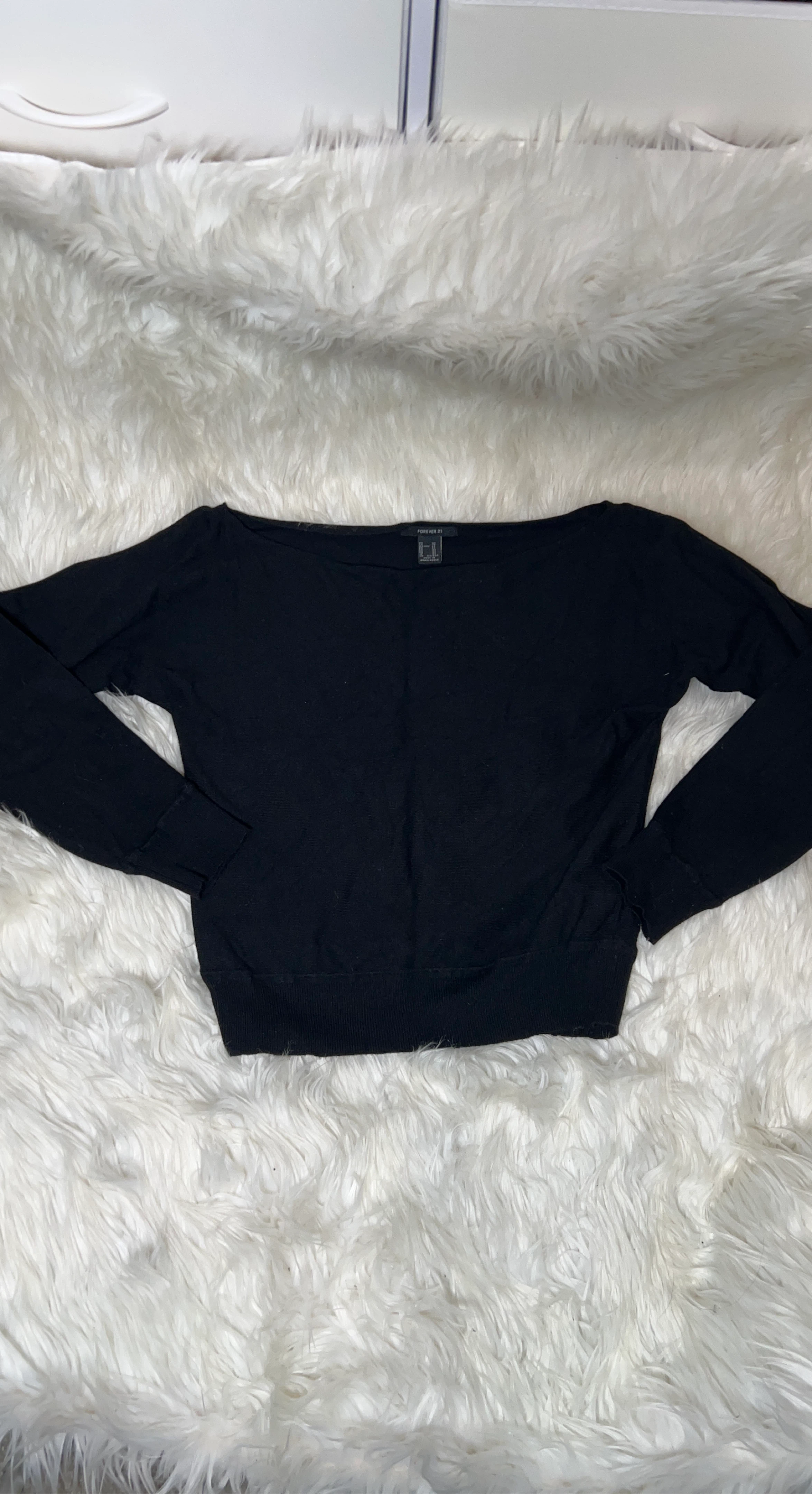 Forever 21 Black Boat Neck Sweater