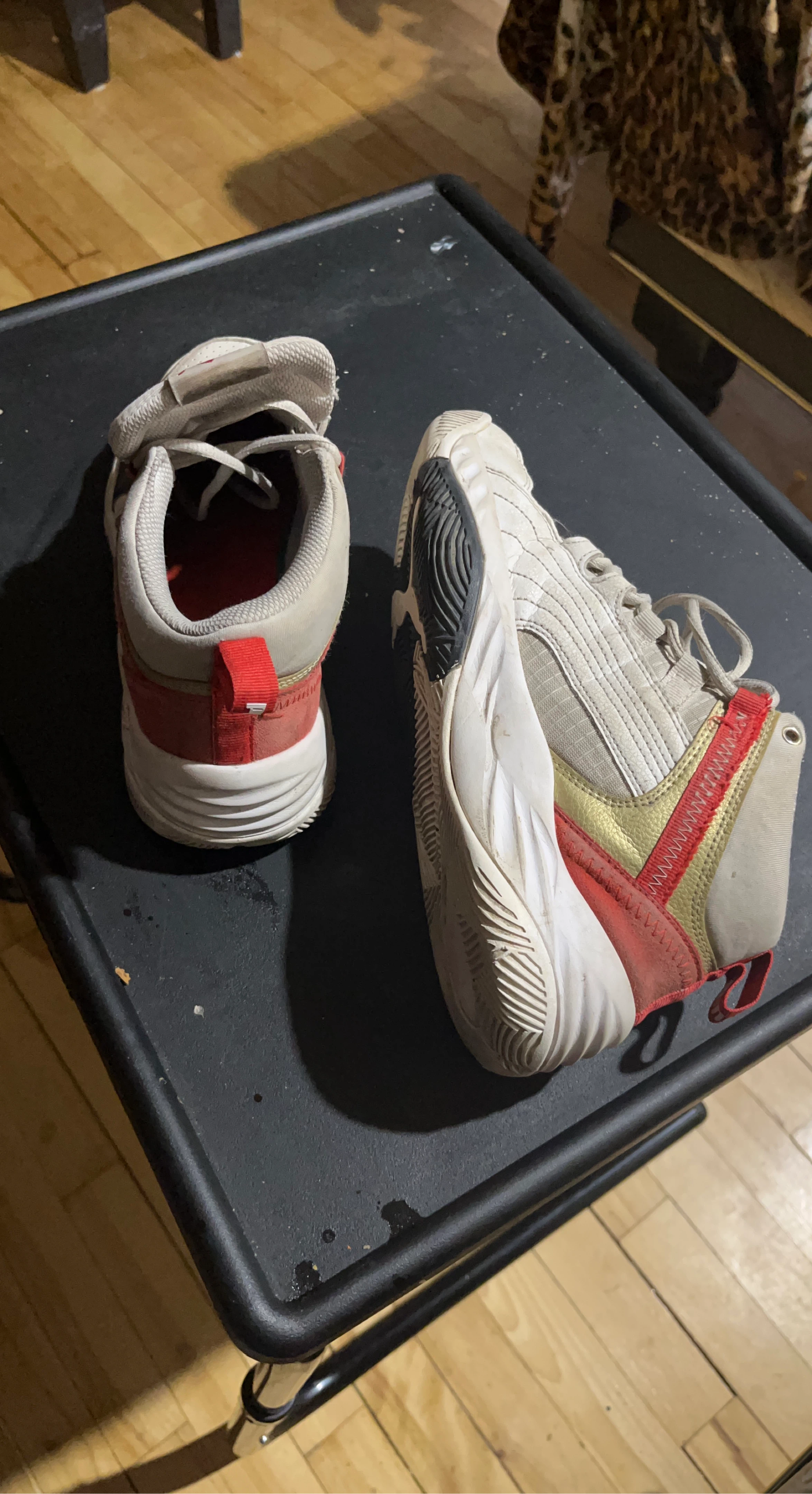 Red, White, and Gold Sneakers