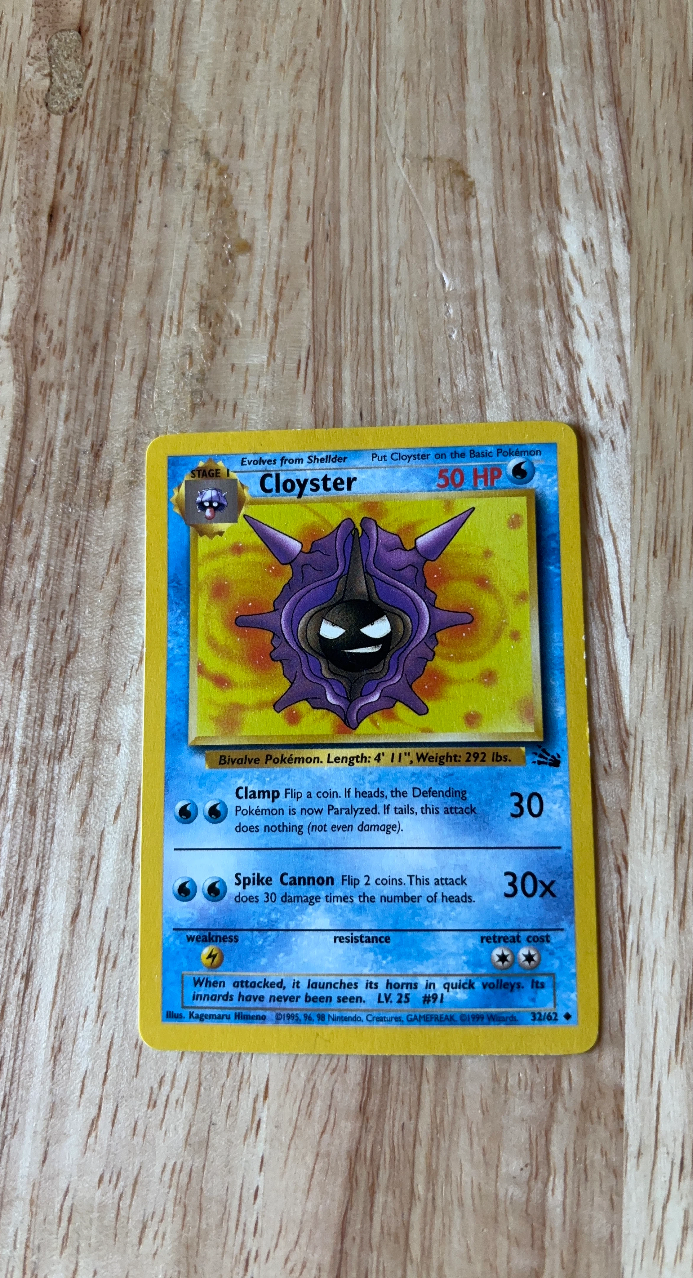 Pokemon Cloyster Card LV. 25 #91