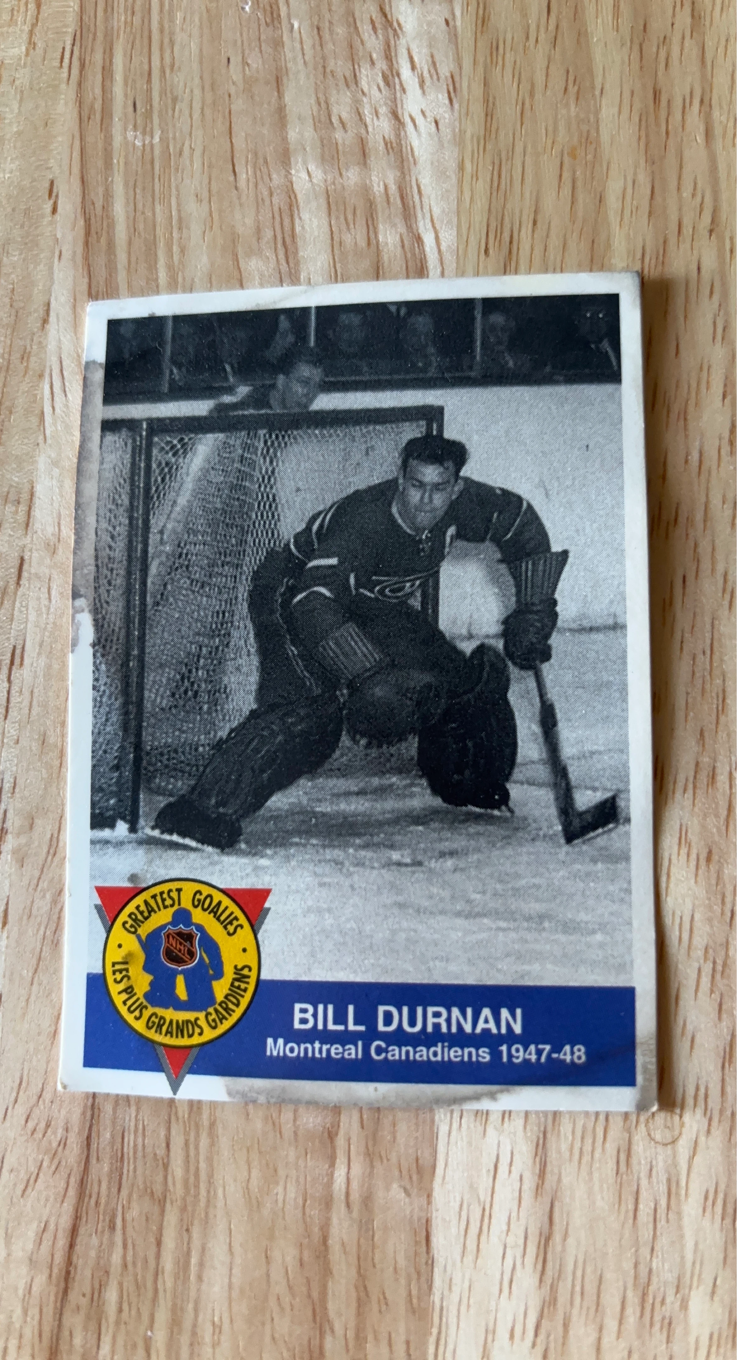 Bill Durnan Montreal Canadiens 1947-48 Hockey Card