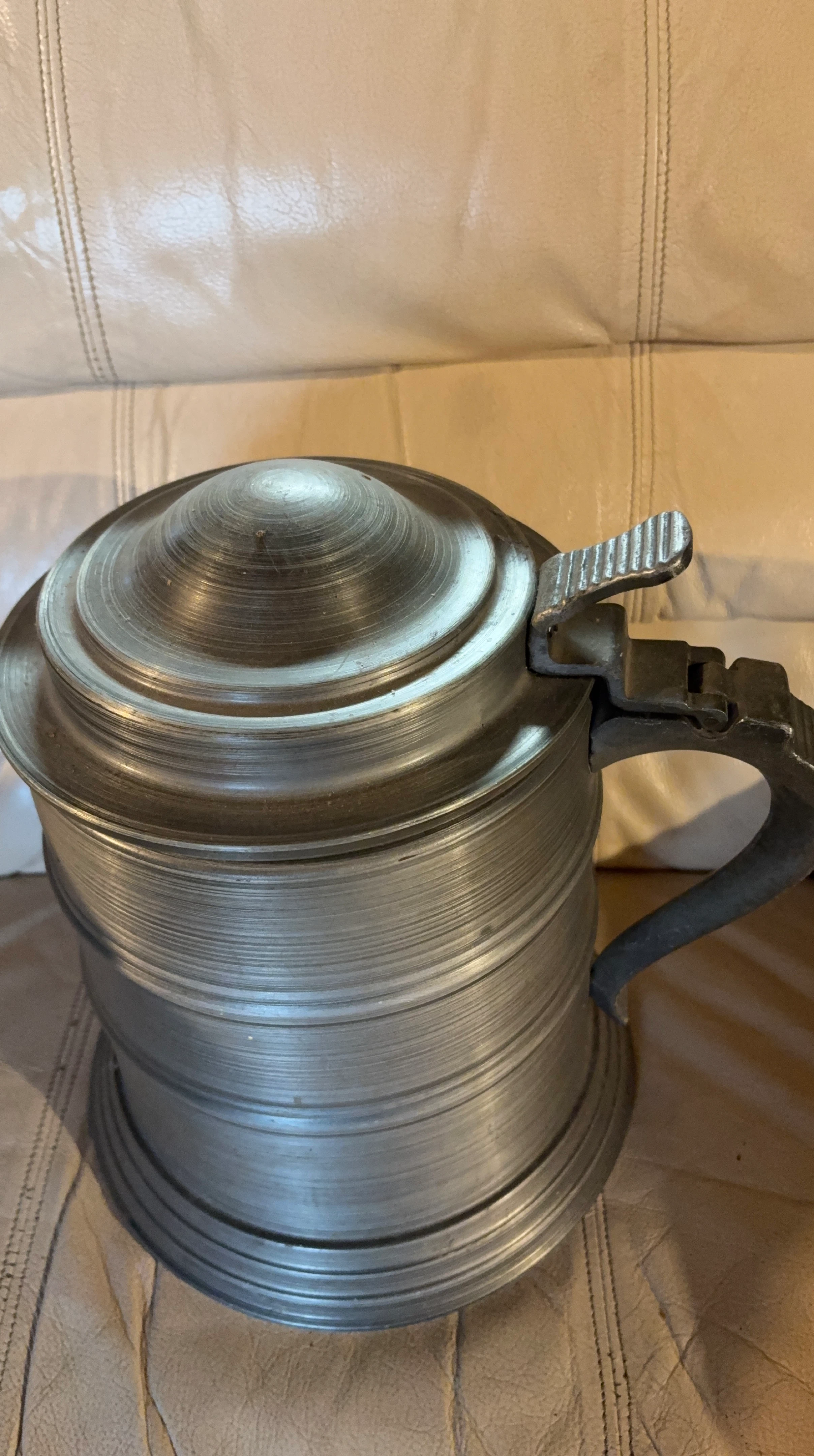 Vintage Pewter Stein with Lid