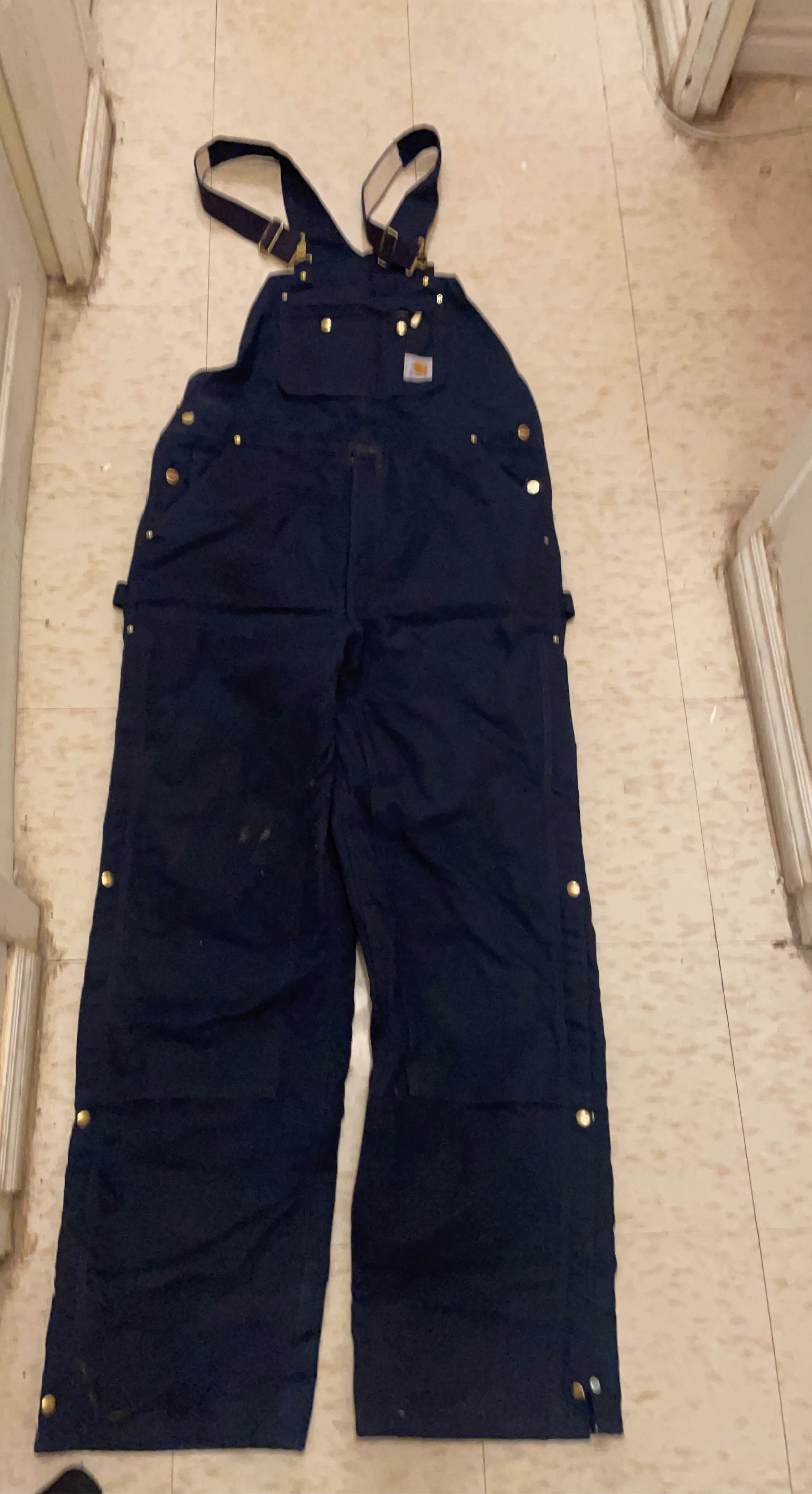 Carhartt Navy Blue Bib Overalls
