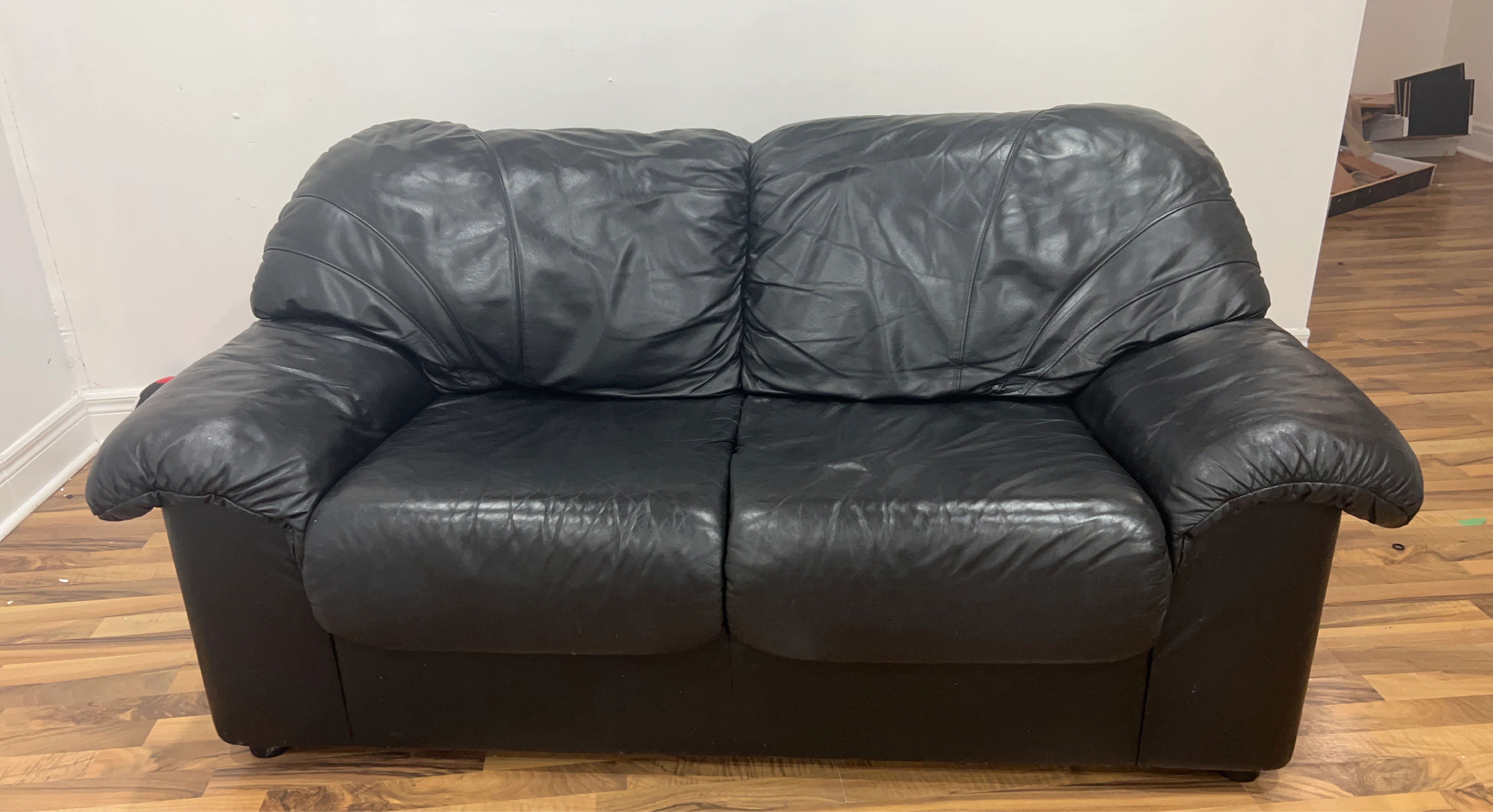 Black Leather Loveseat