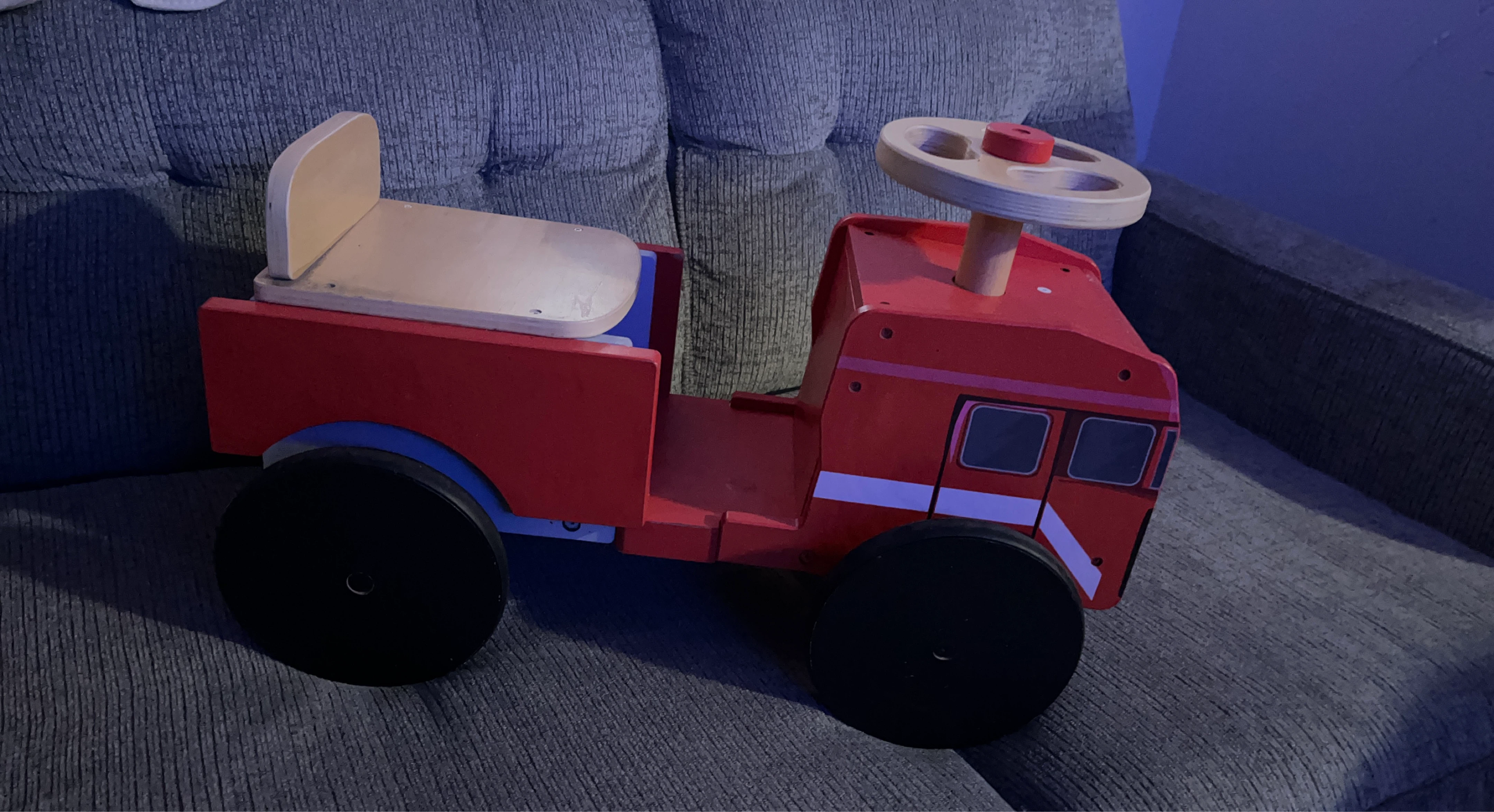 Wooden Ride-On Fire Truck Toy