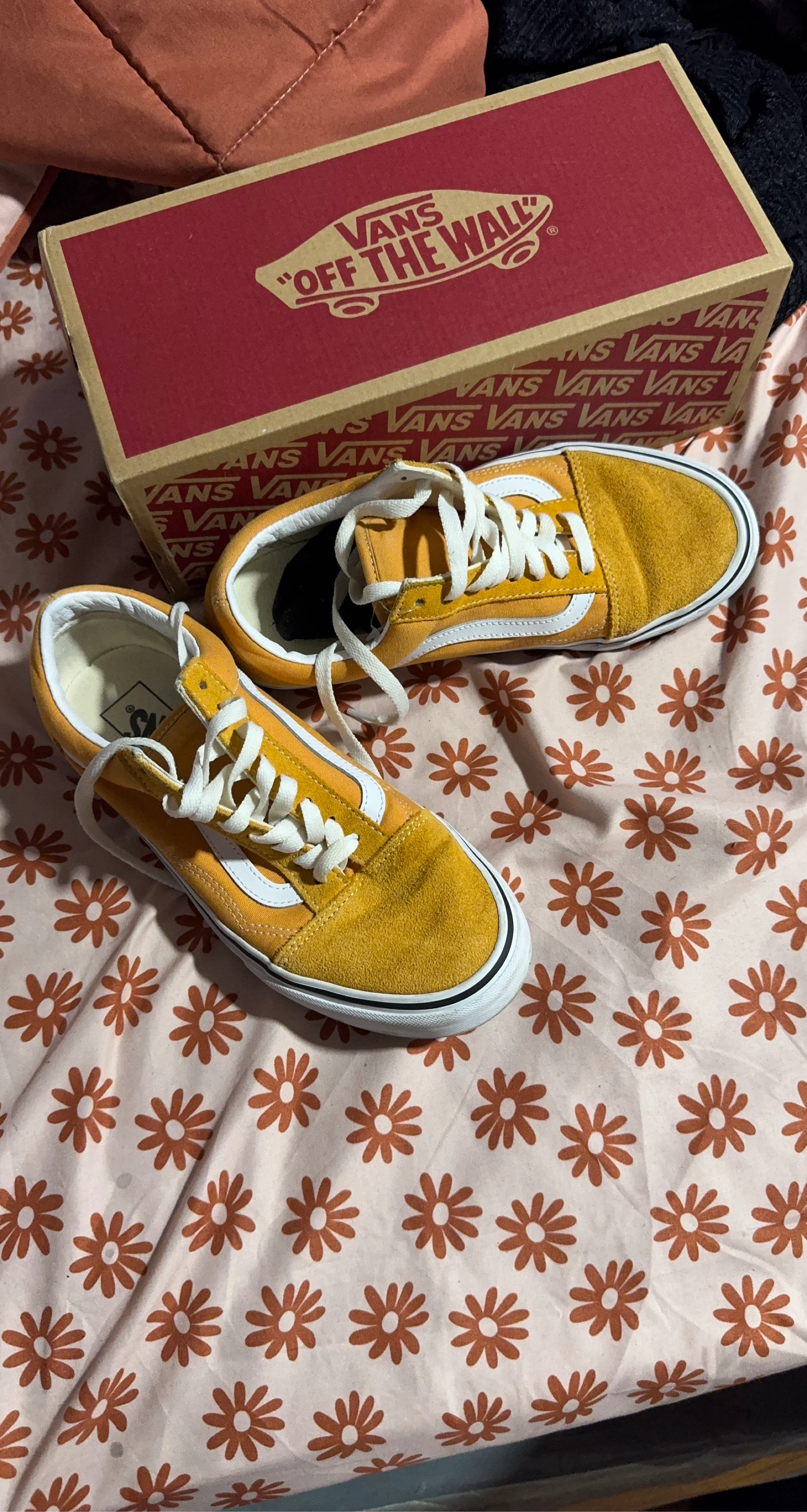 Vans "Off The Wall" Old Skool Yellow Suede Sneakers