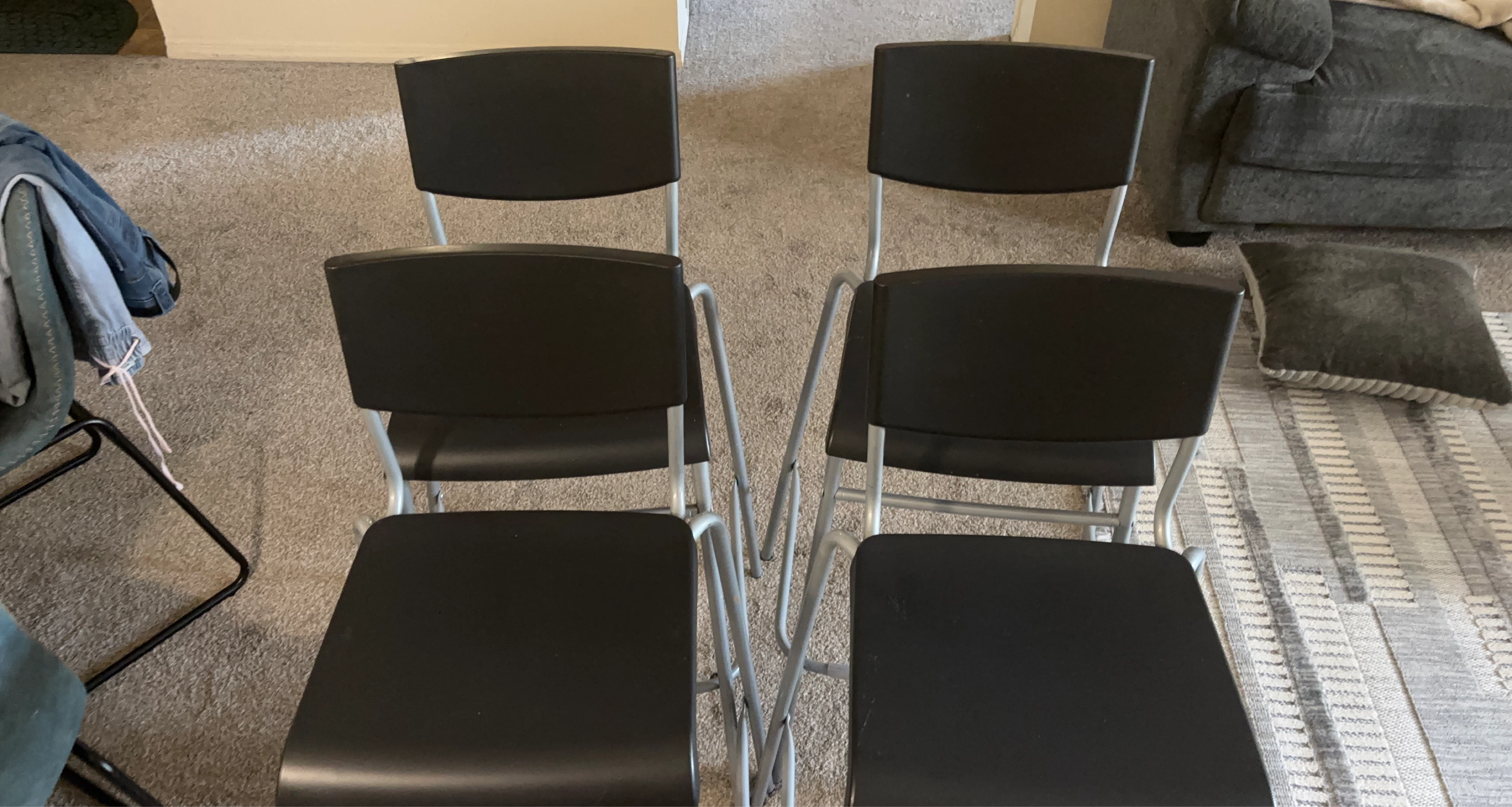 Set of 4 Black Folding Chairs