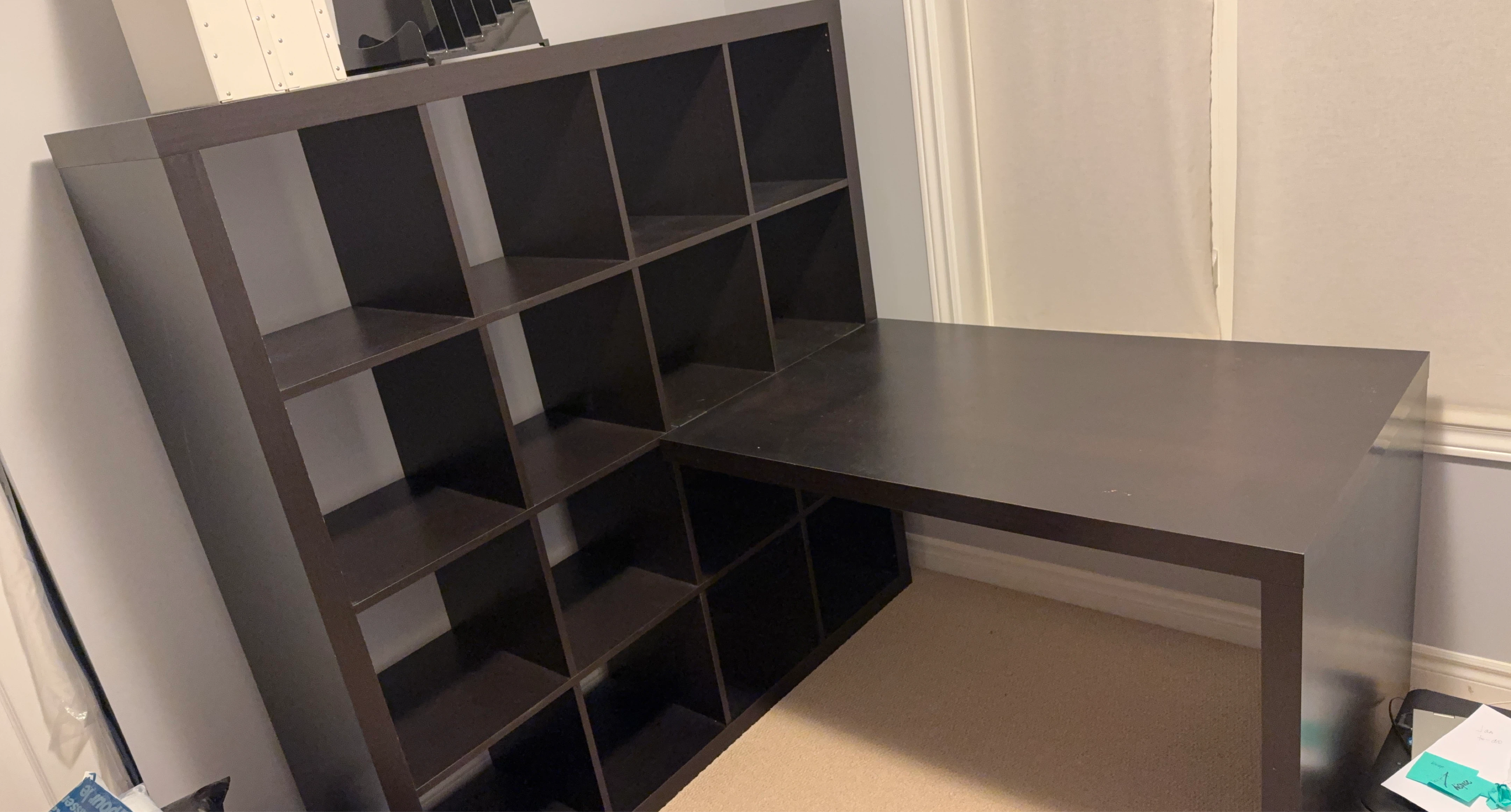 IKEA KALLAX Shelving Unit with Desk Attachment
