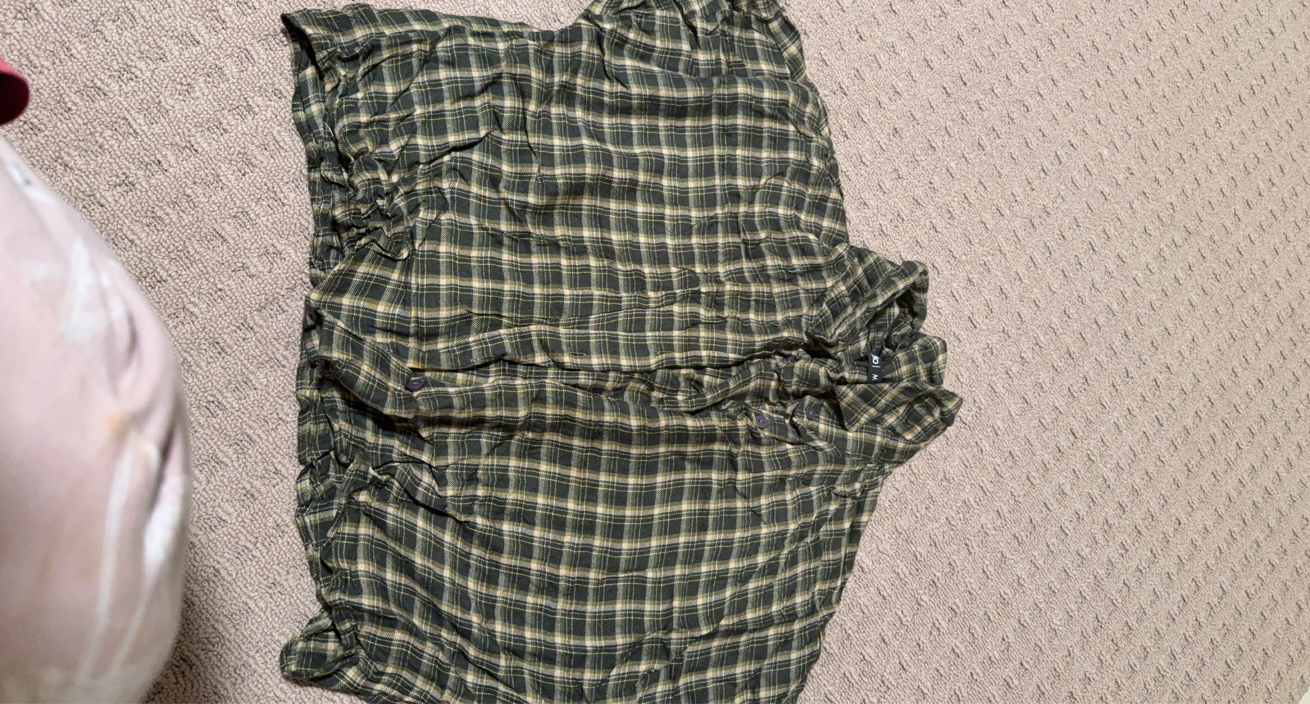 Women's Plaid Flannel Shirt - Green/Tan