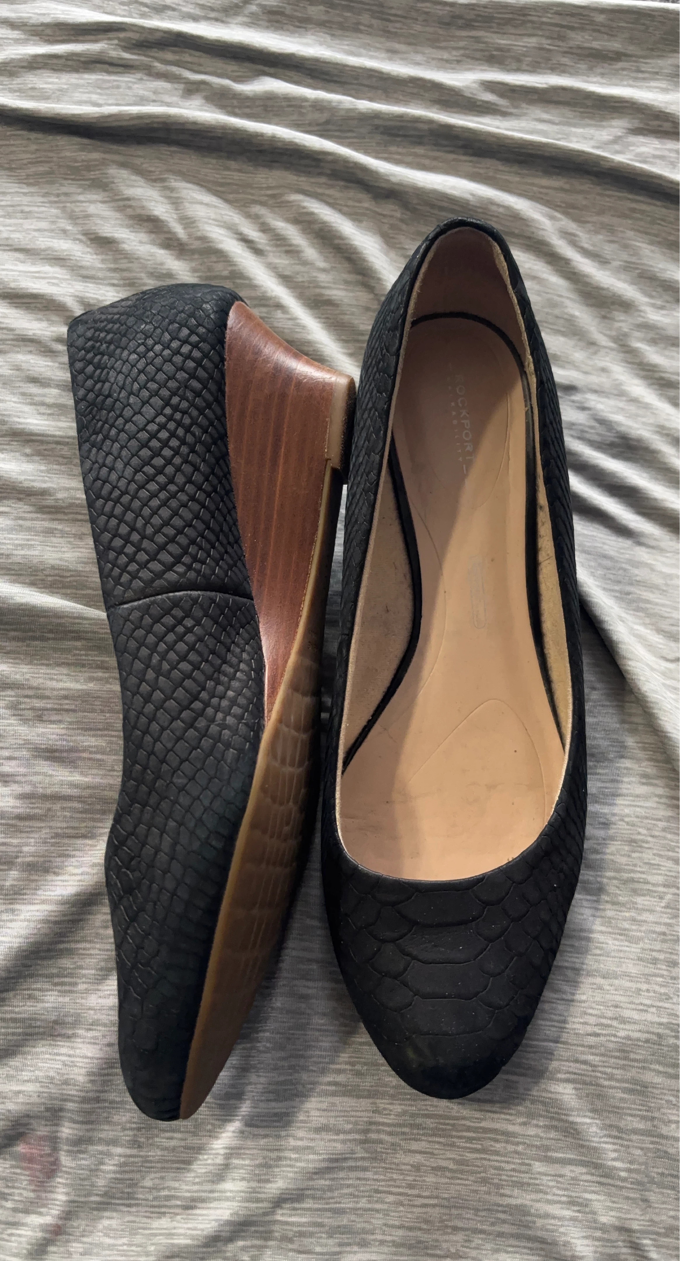 Rockport Black Wedge Shoes