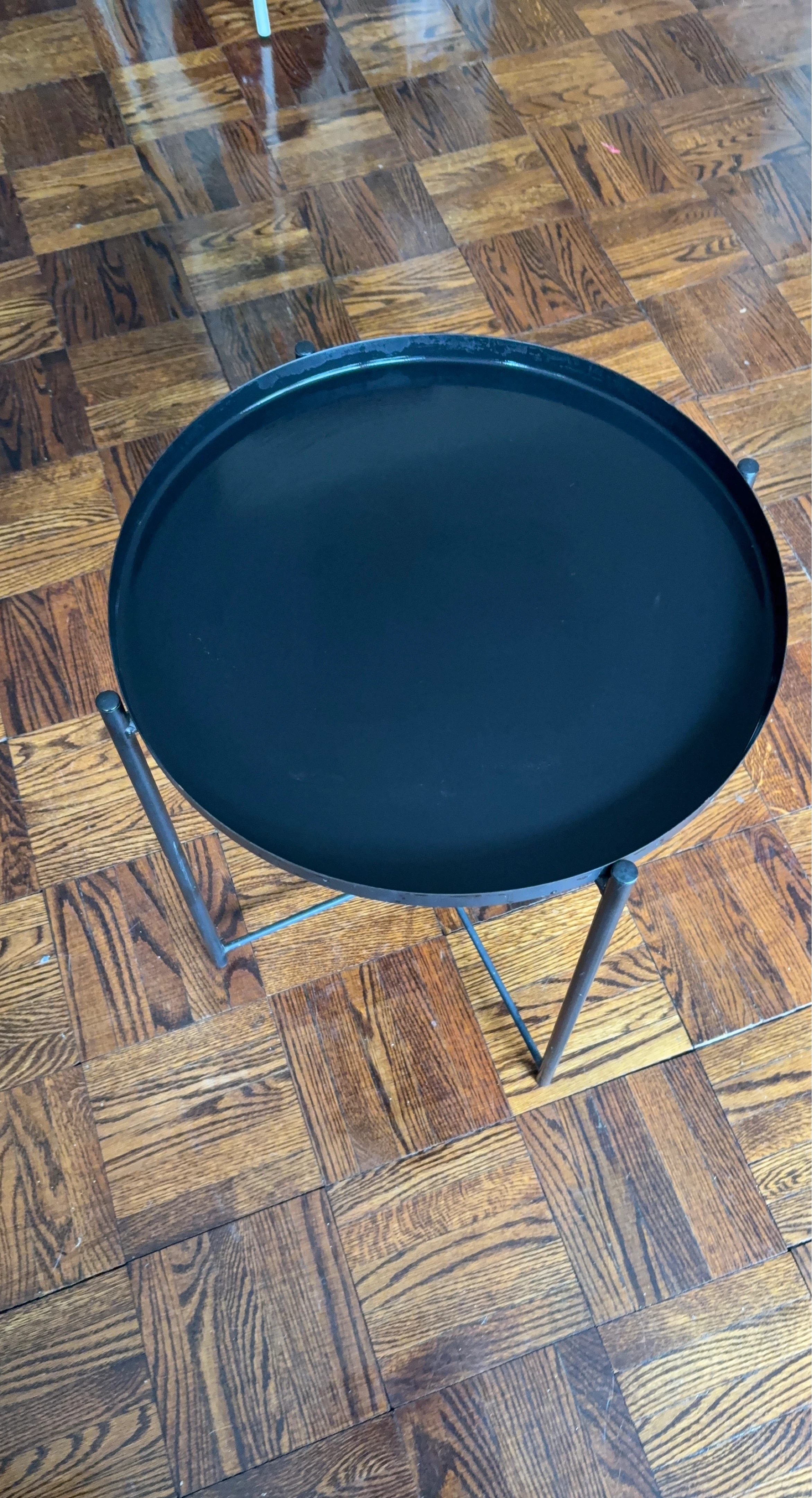 Black Metal Tray Side Table