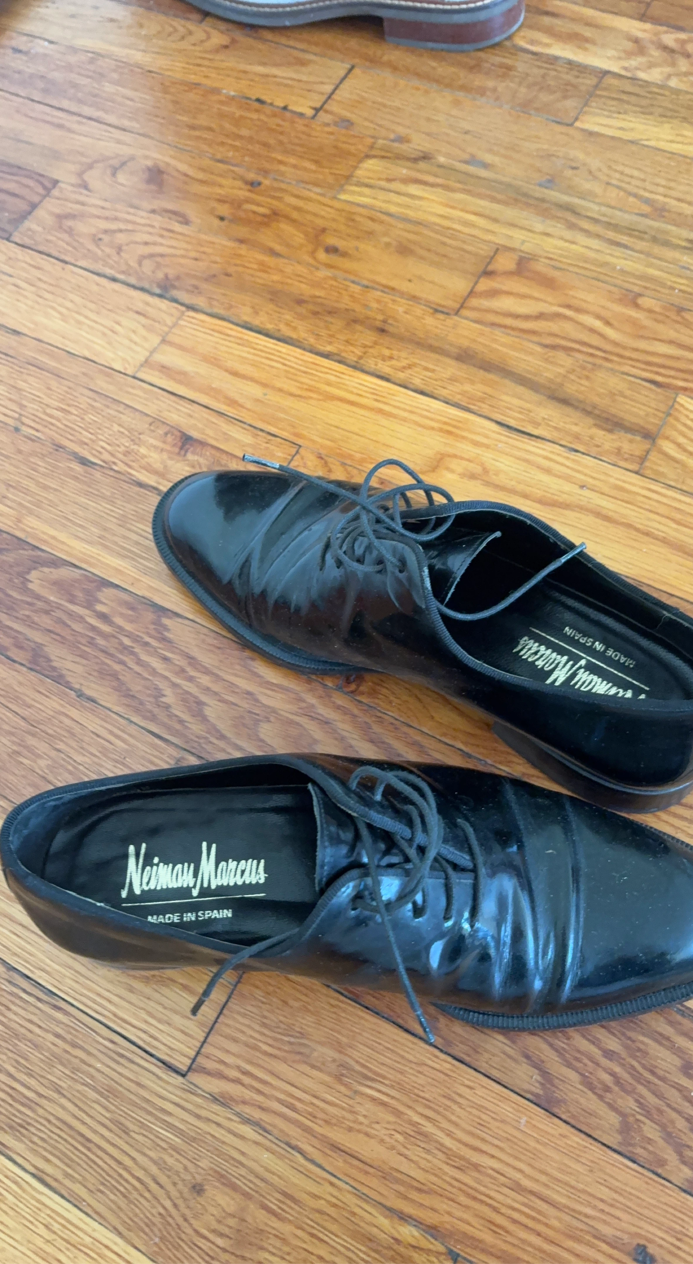 Neiman Marcus Black Patent Leather Loafers