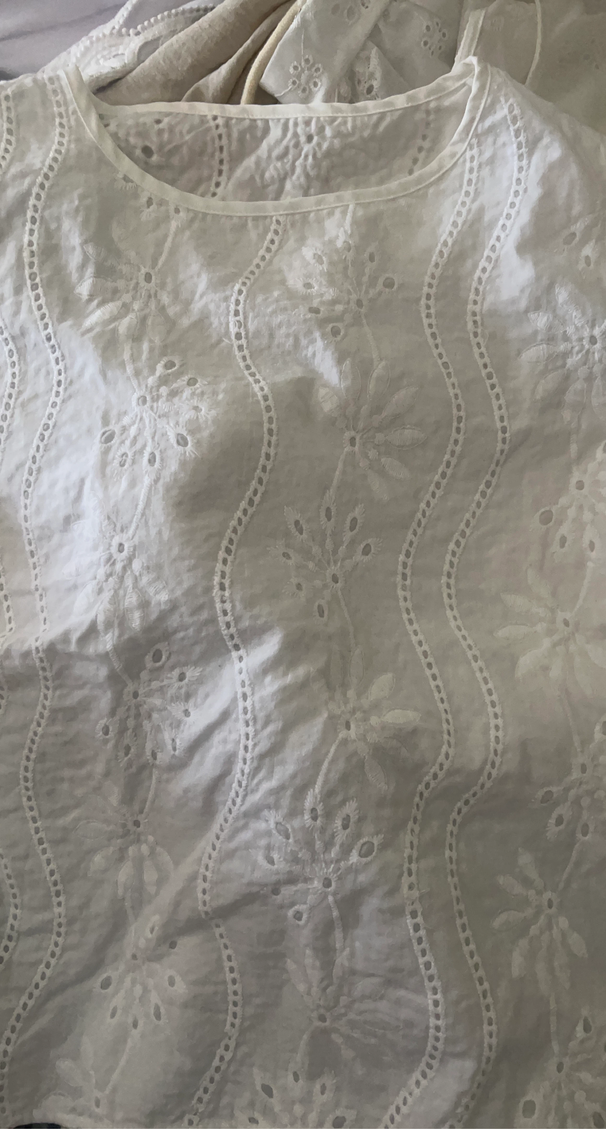 White Eyelet Cotton Blouse
