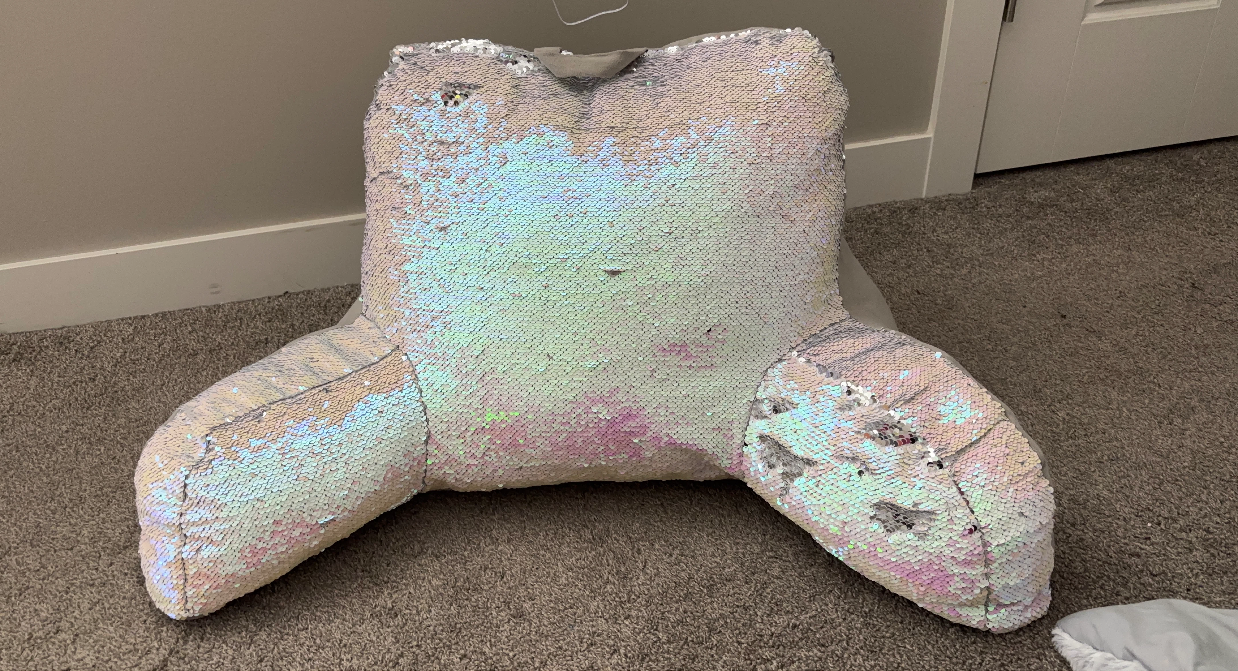 Reversible Sequin Reading Pillow