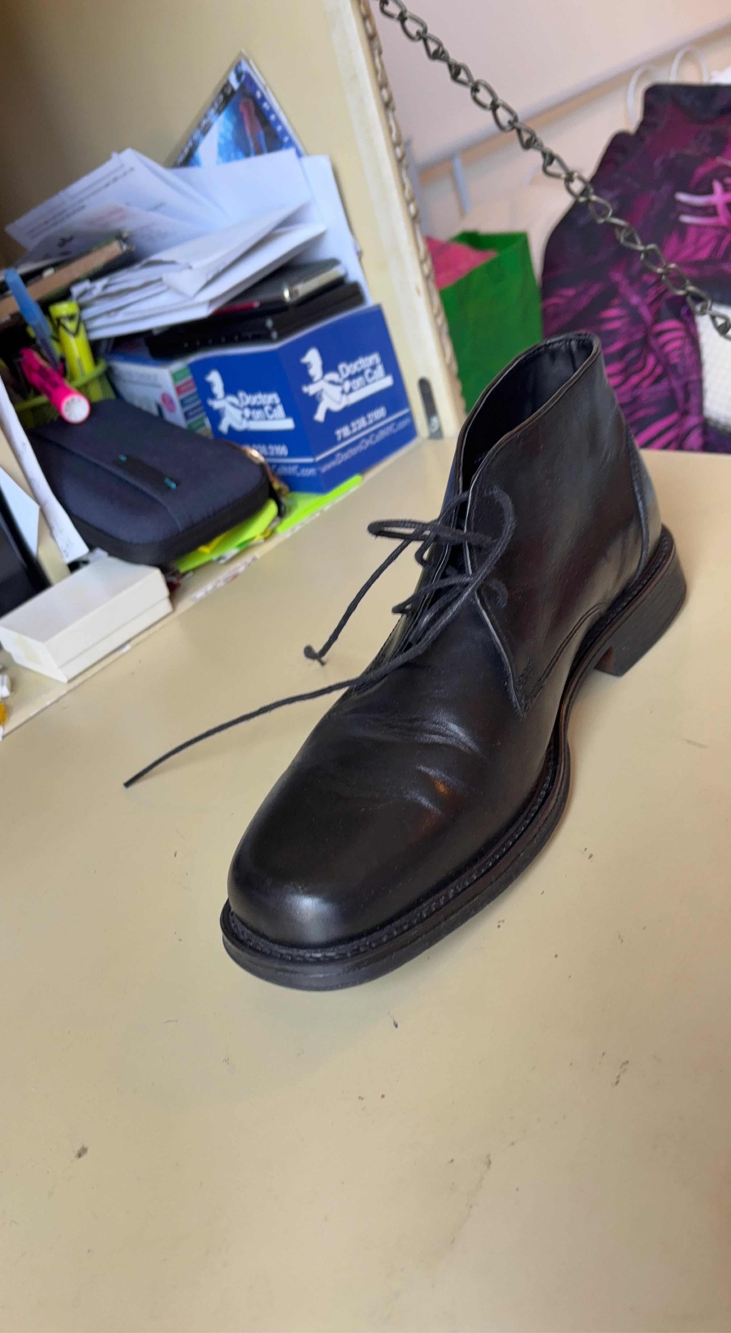 Black Leather Chukka Boots