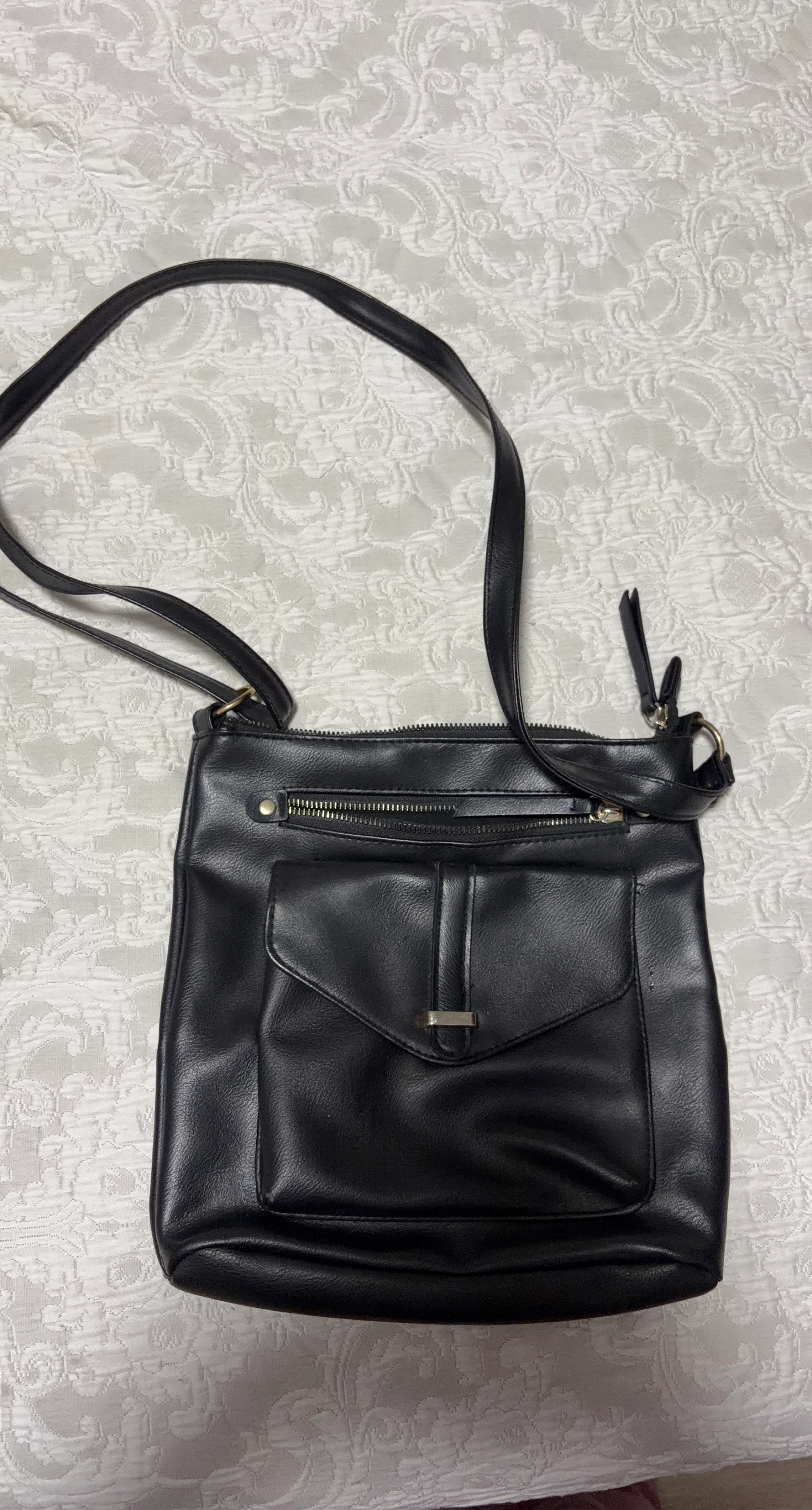 Ardene Black Faux Leather Crossbody Bag