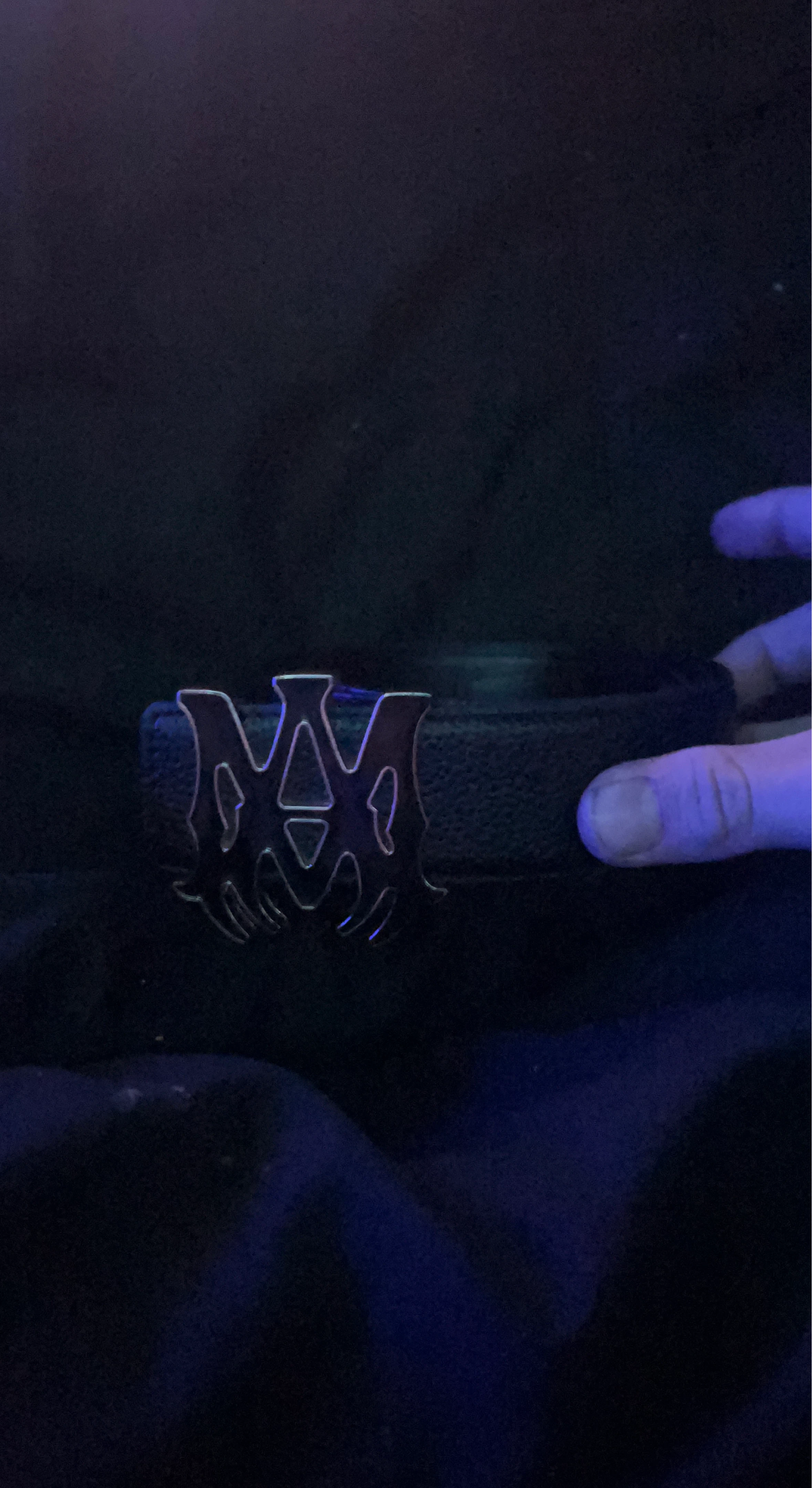 Amiri Belt with Silver Logo Buckle