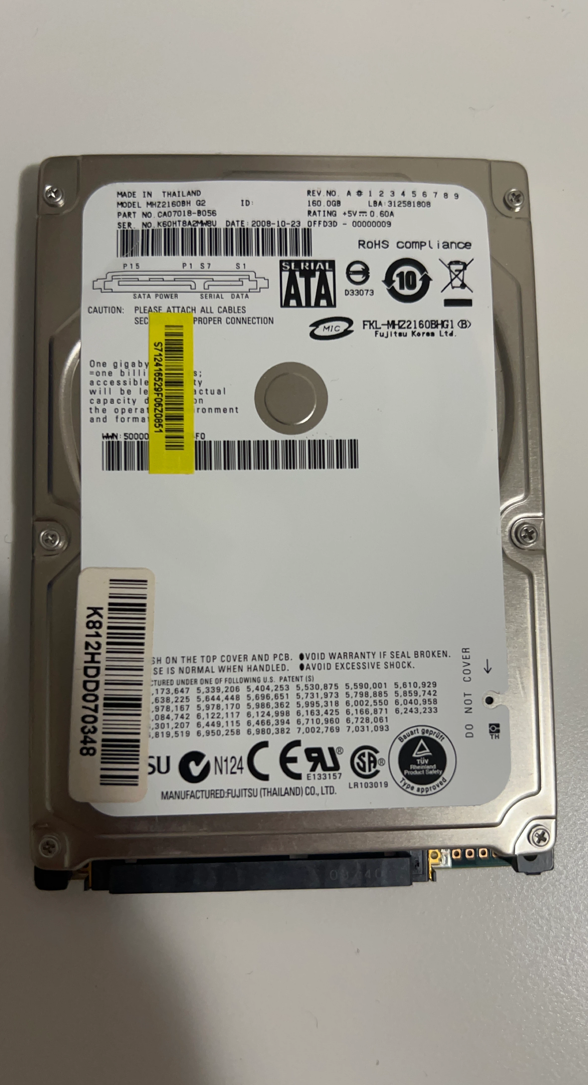 Fujitsu MHZ2160BH G2 160GB Hard Drive