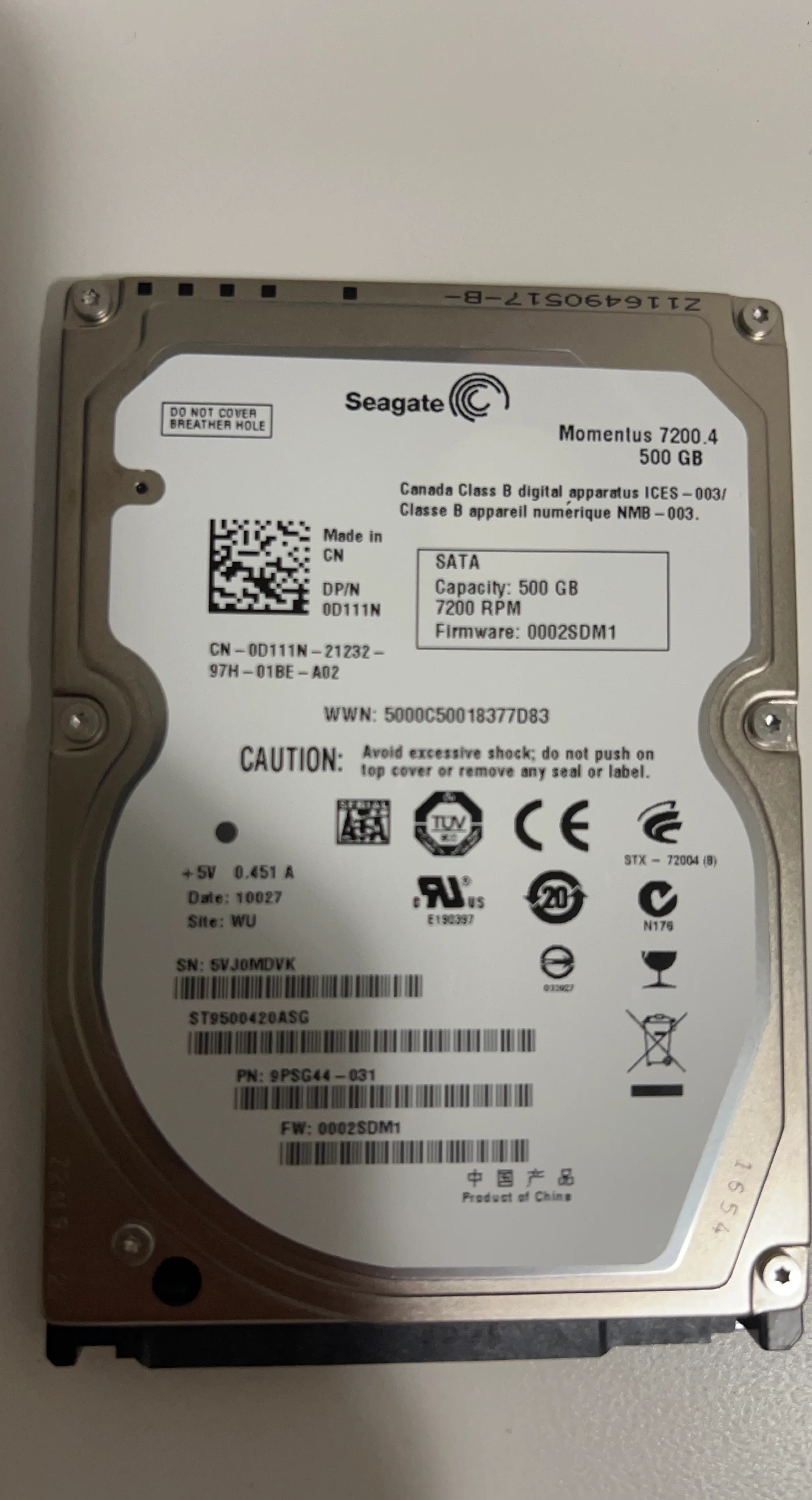 Seagate Momentus 7200.4 500 GB SATA Hard Drive