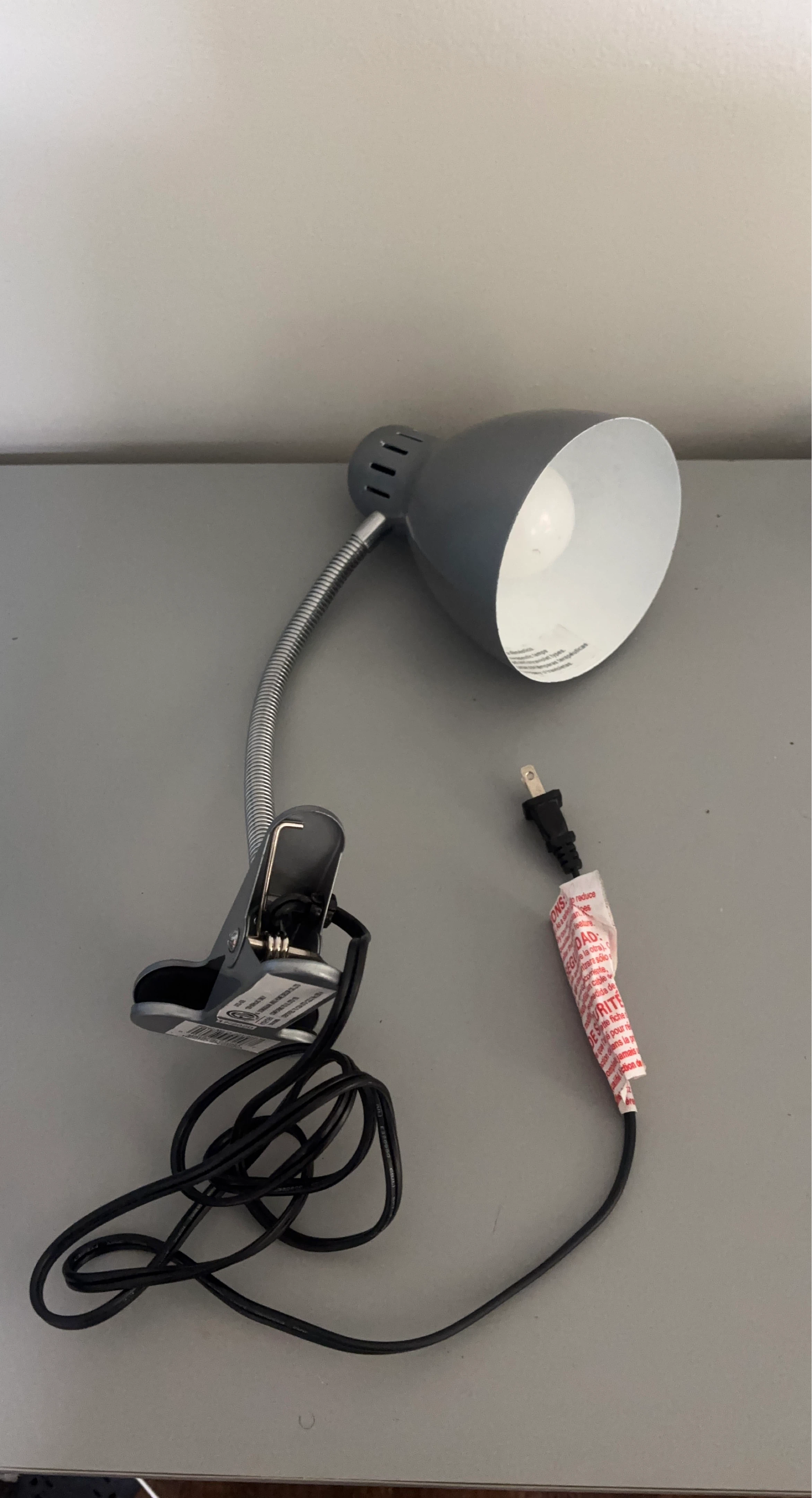 Grey Clip-On Task Lamp