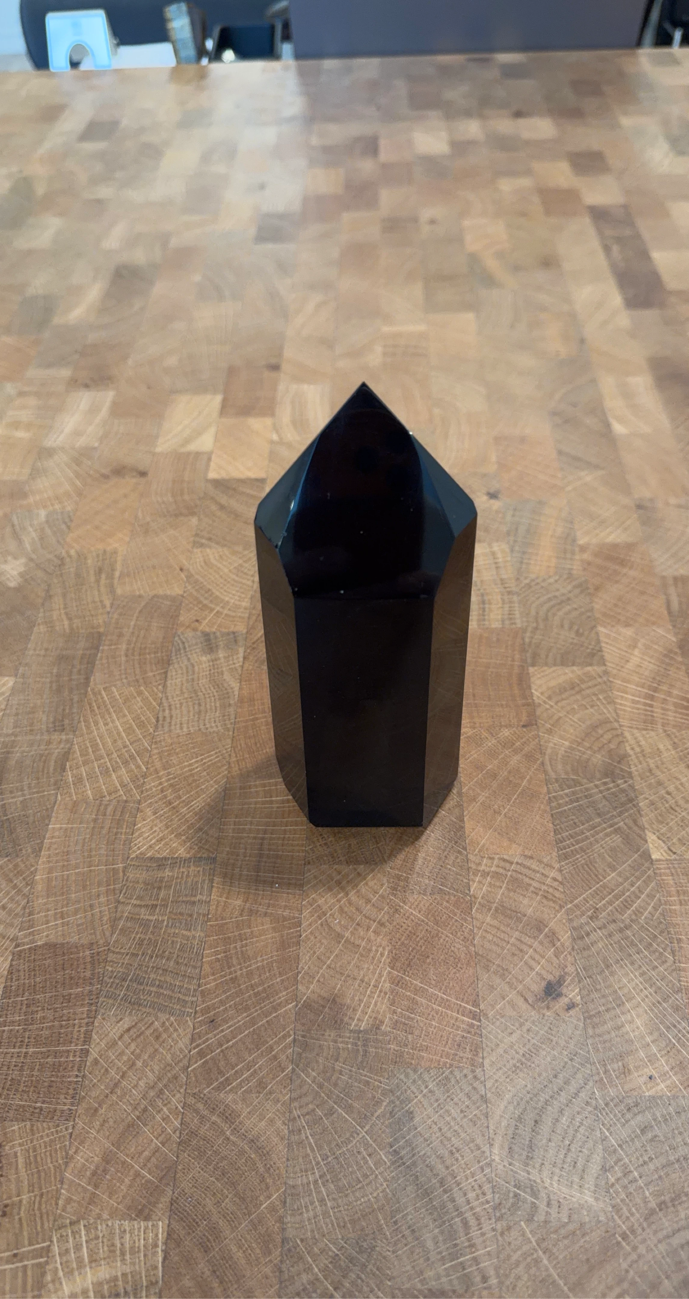 Silver Sheen Black Obsidian Crystal Point