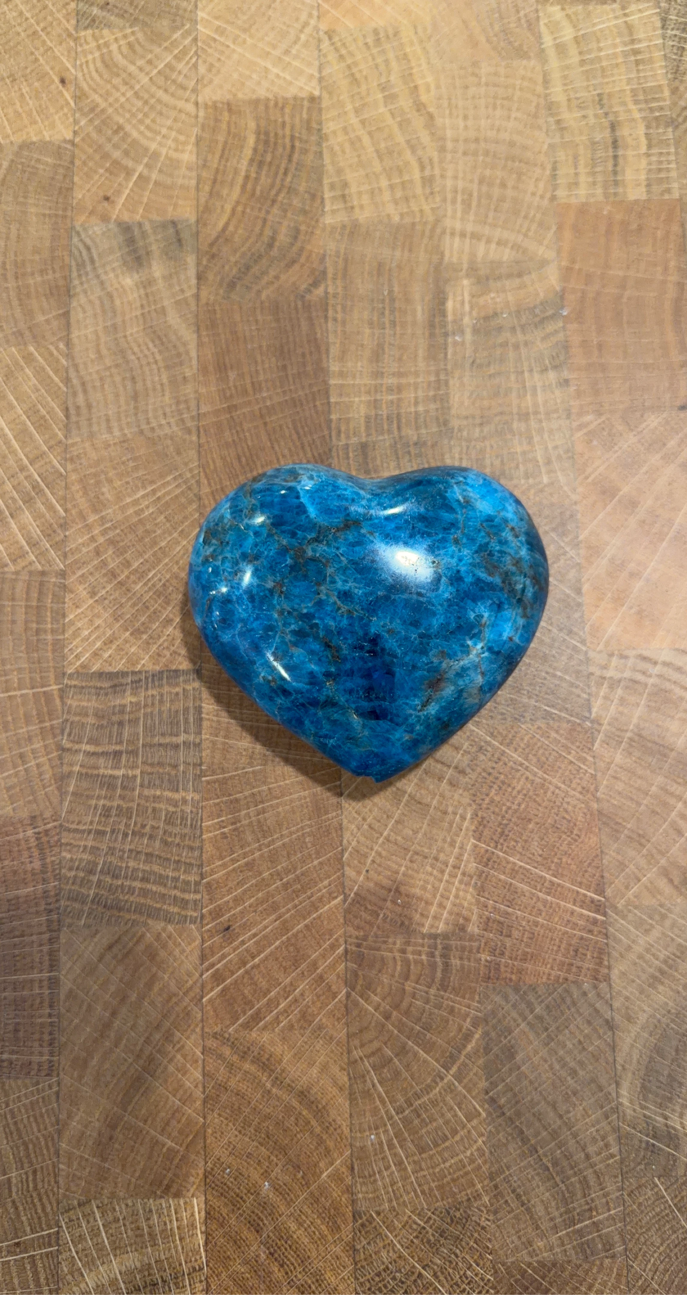 Blue Apatite Heart Carving