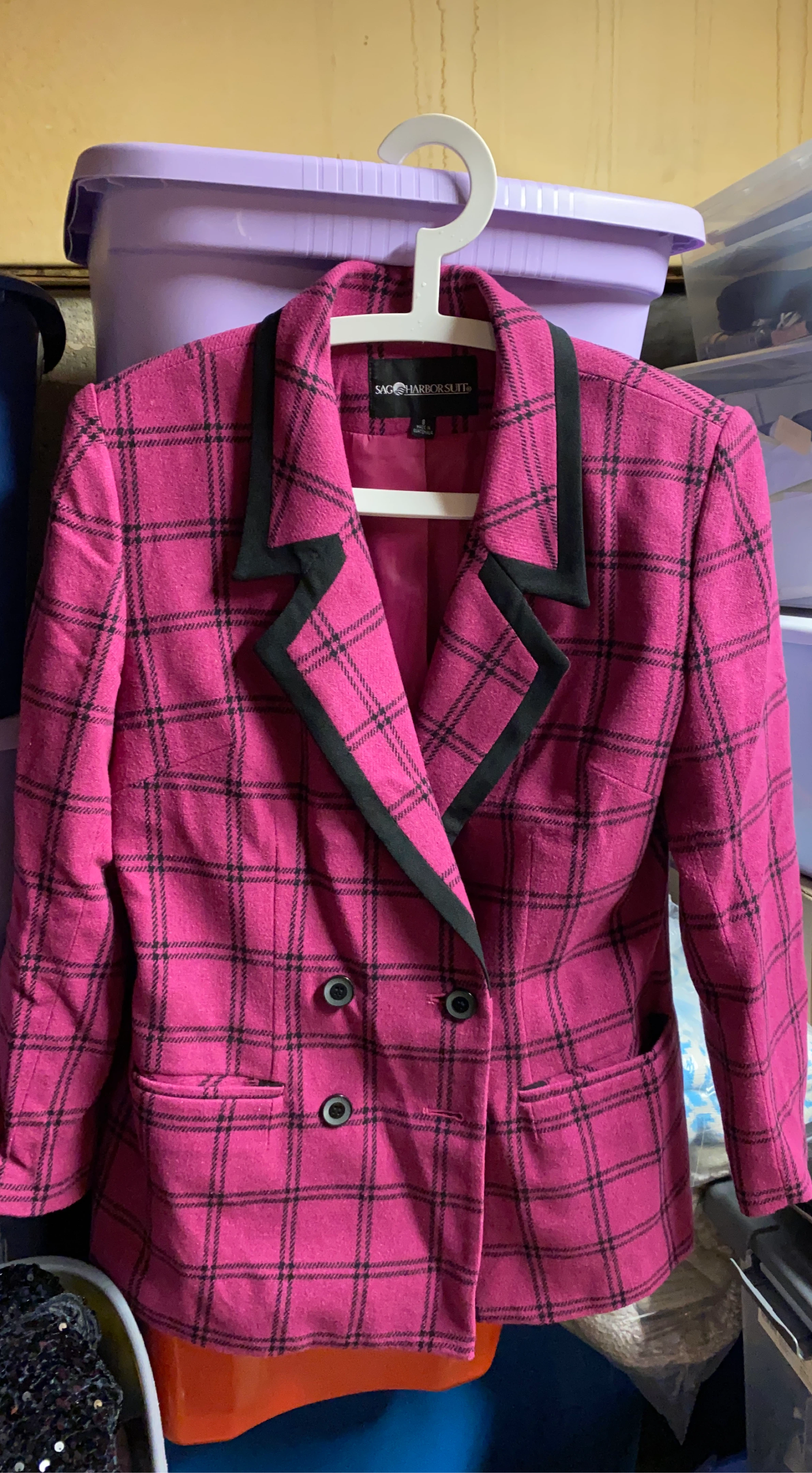 Sage Harbor Suit Pink Plaid Blazer