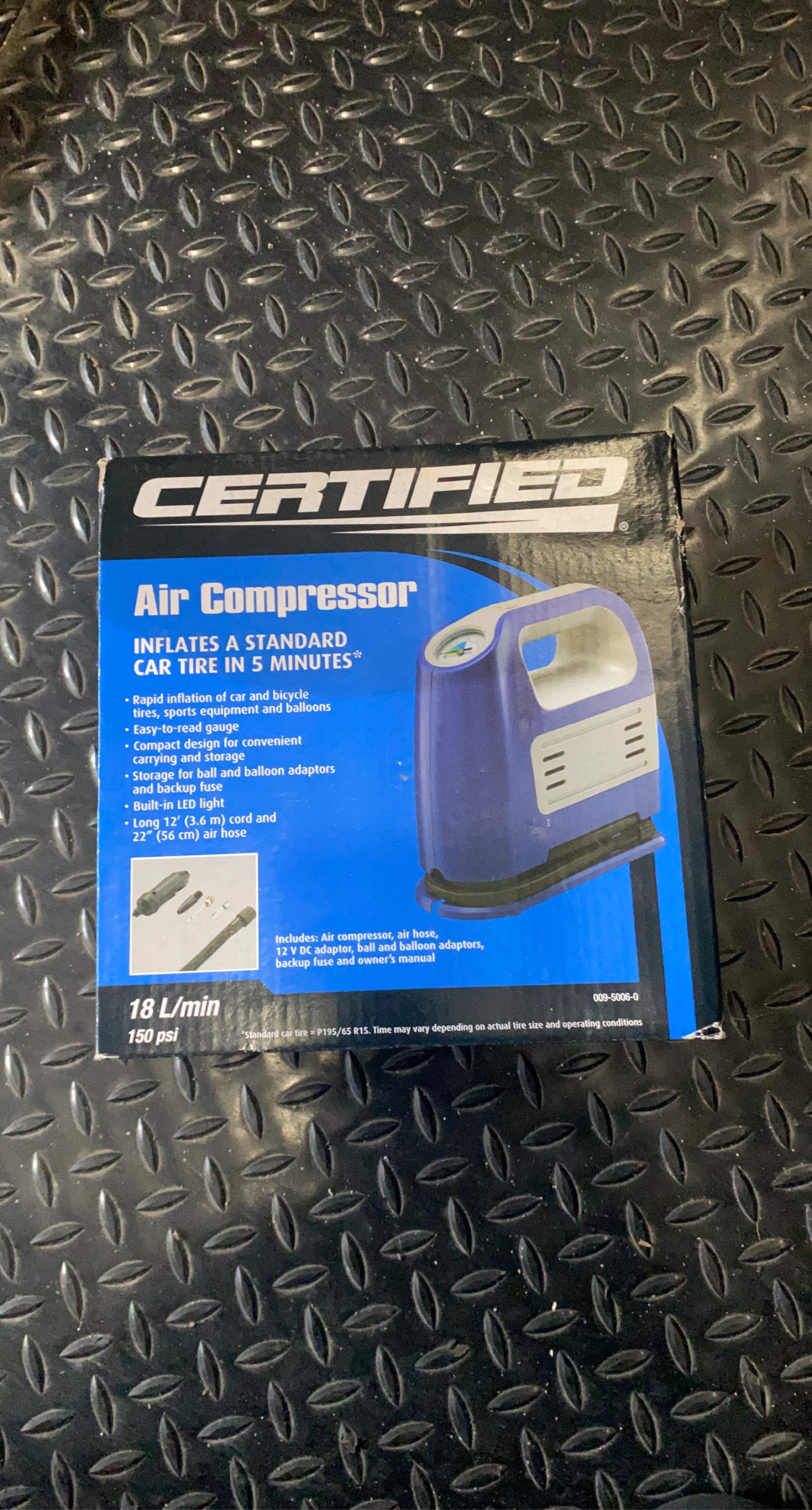 Certified Air Compressor 18 L/min, 150 psi