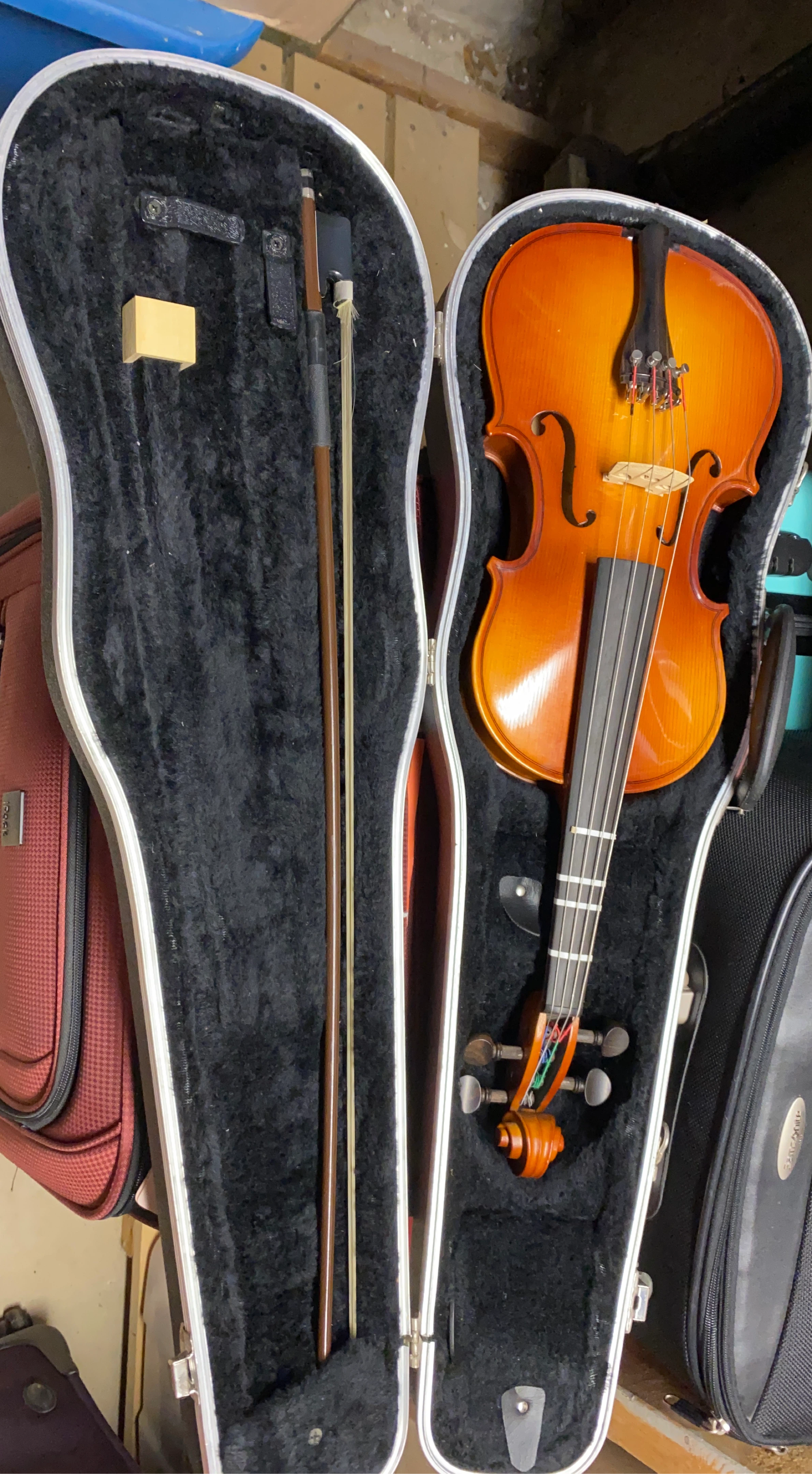 Violin with Case and Bow