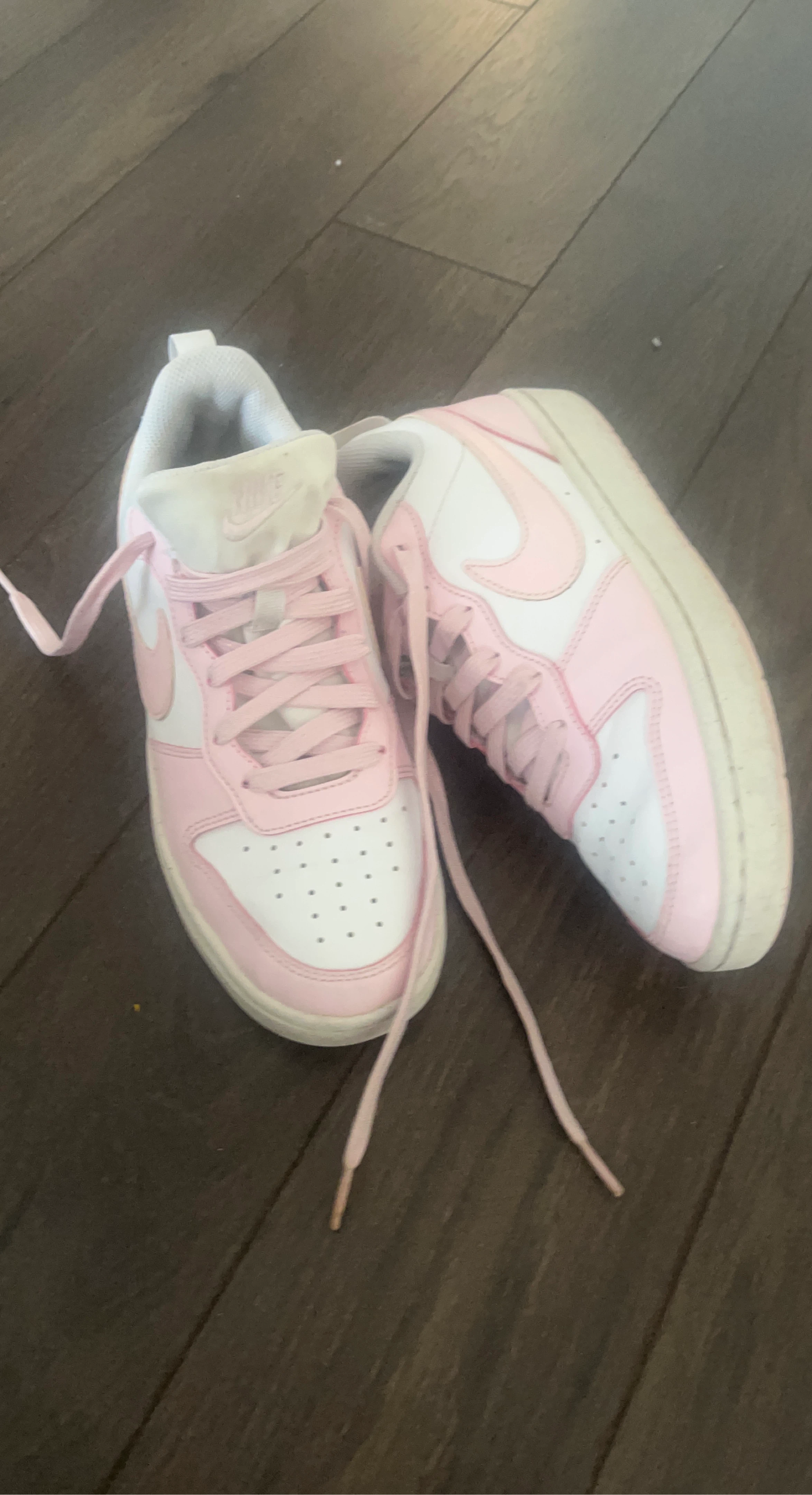 Nike Women's Pink and White Sneakers