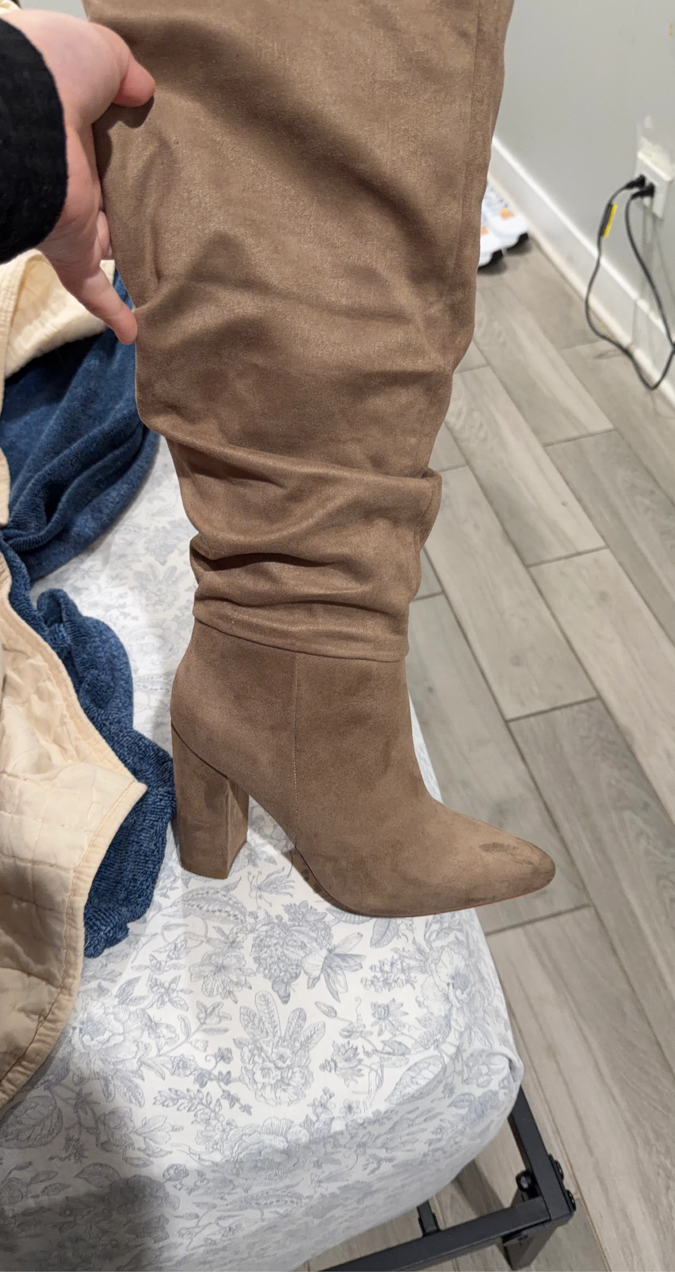 Brown Suede Slouchy Boot