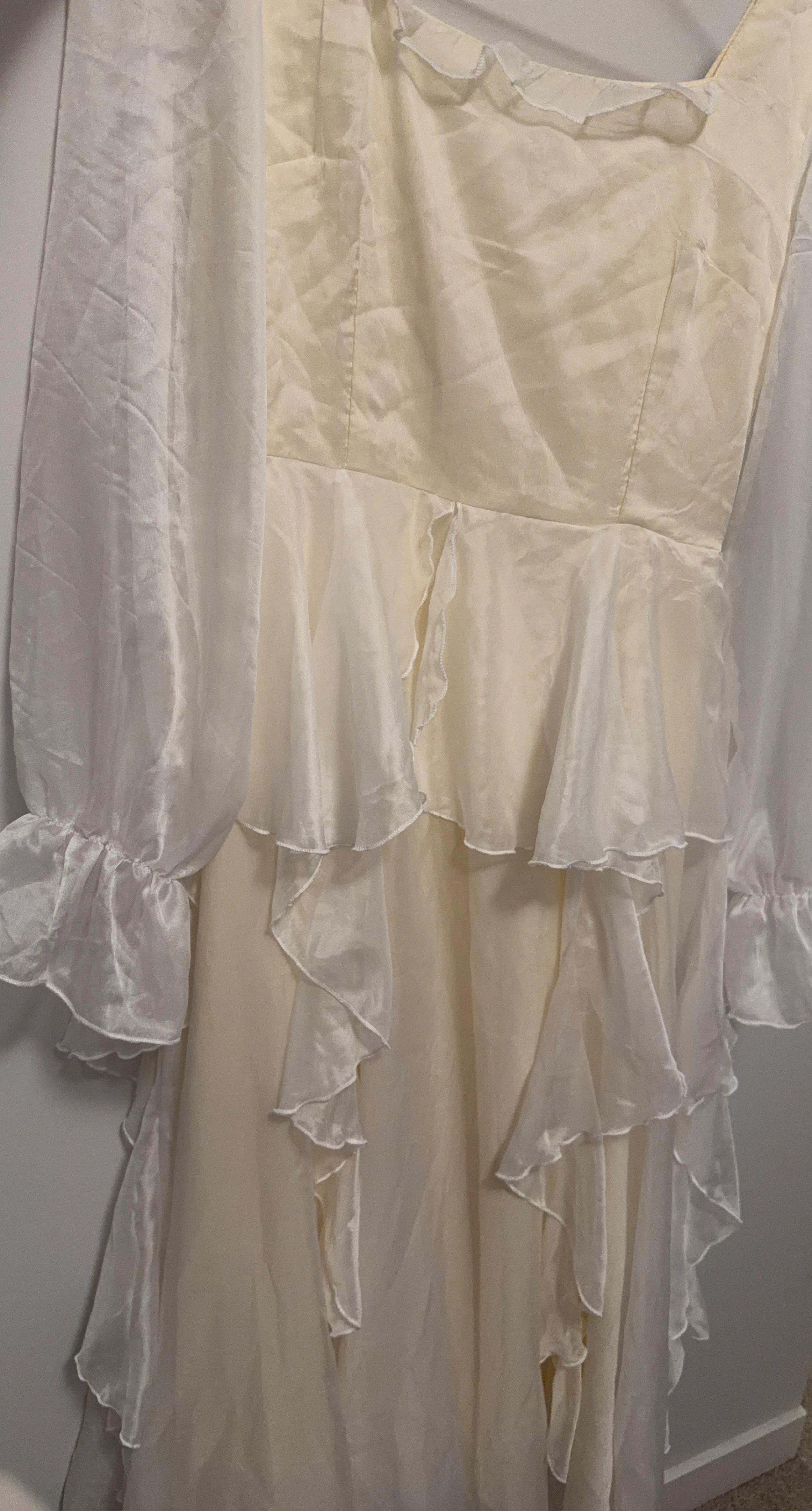White Ruffled Organza Dress