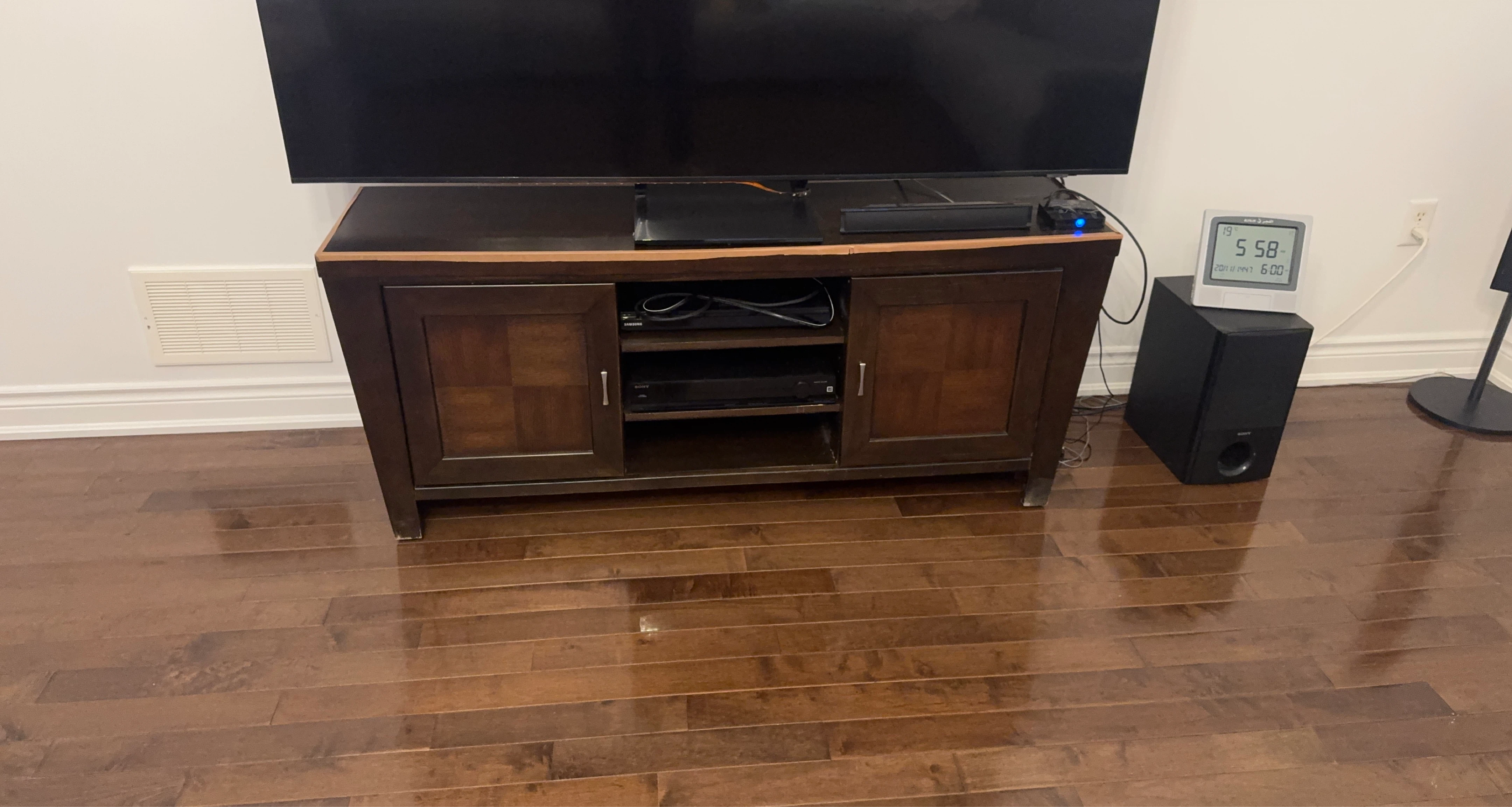 Dark Wood TV Stand with Storage