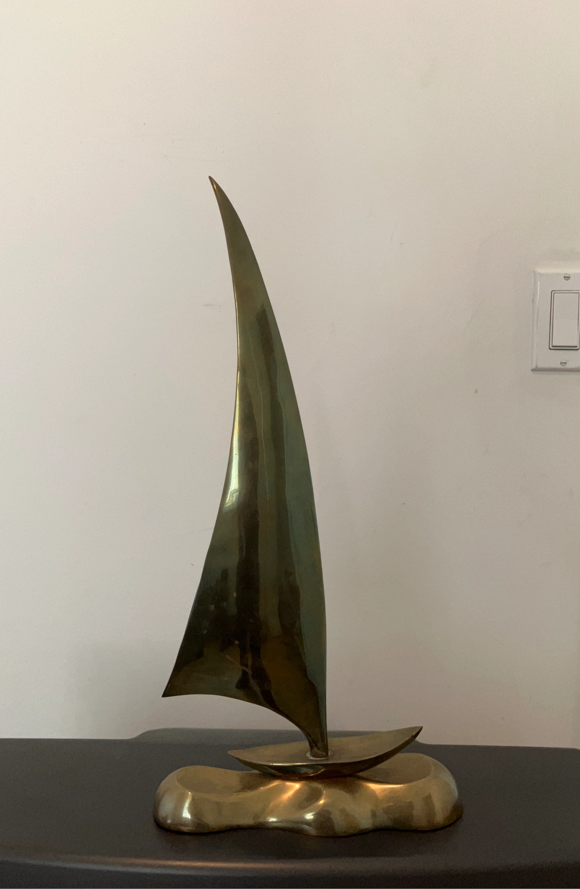Brass Sailboat Sculpture
