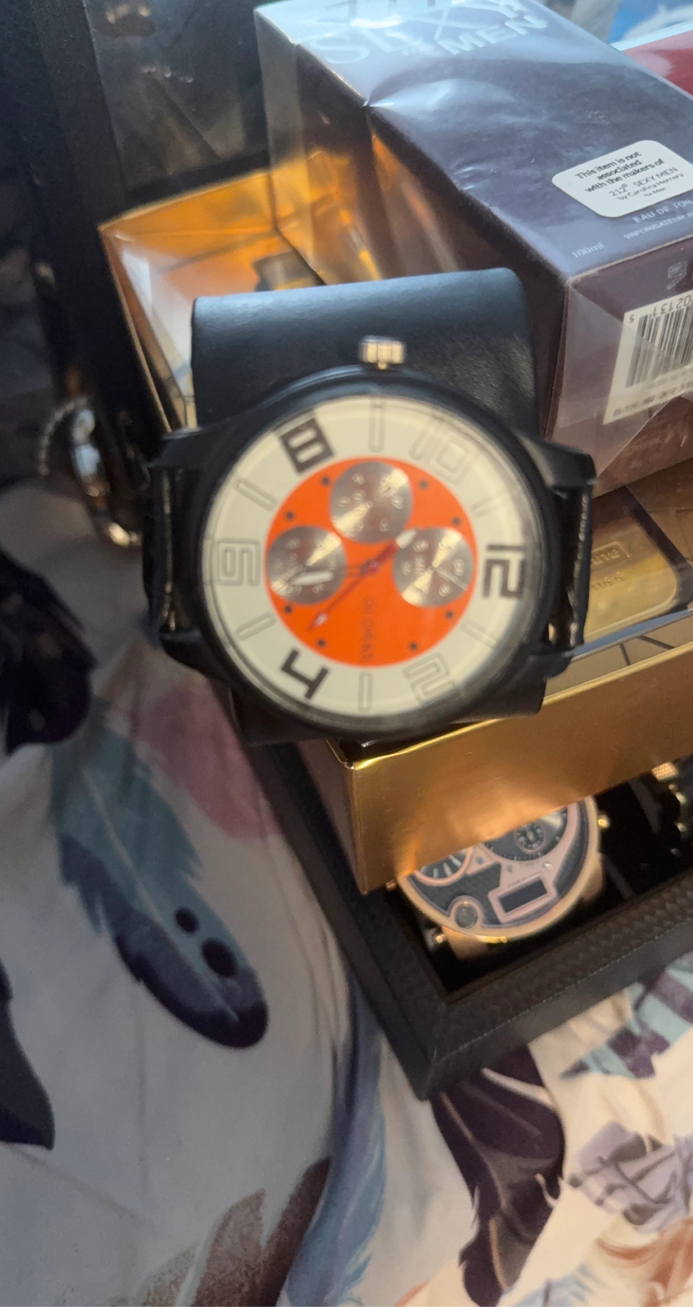 Men's Watch with Orange Dial