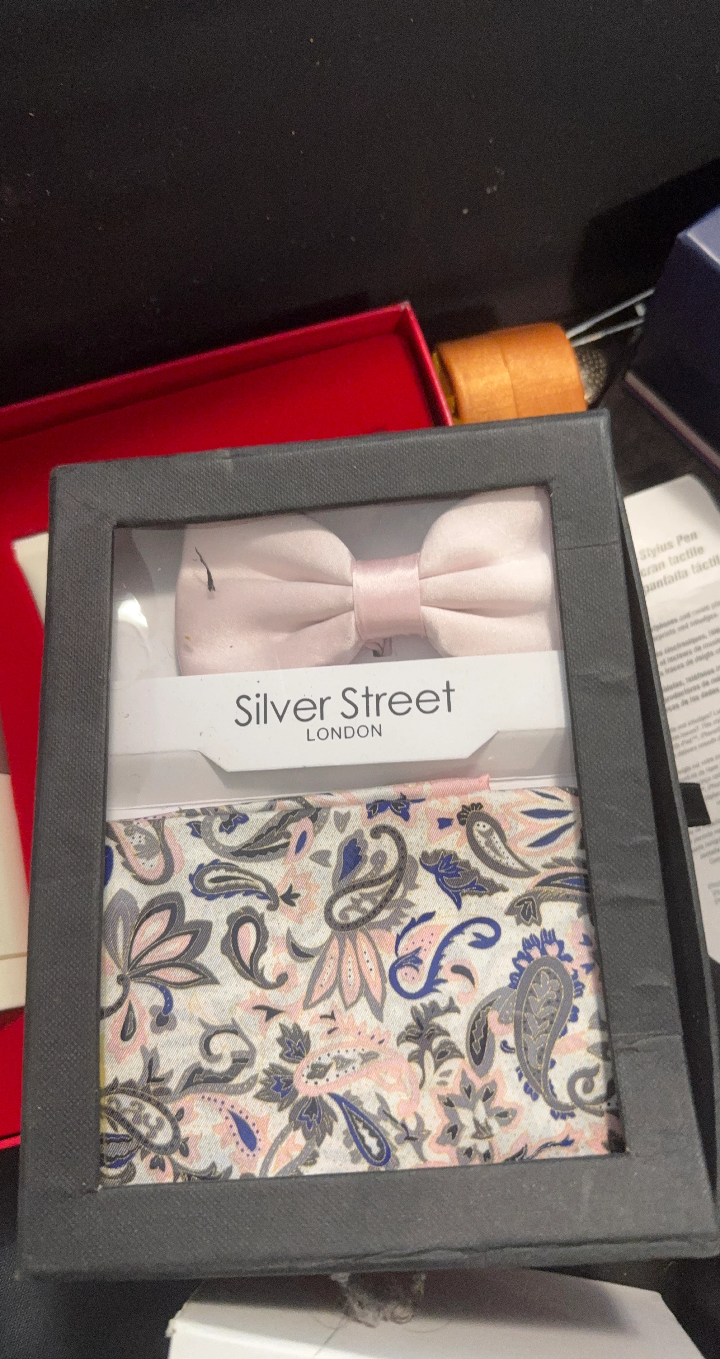Silver Street Bow Tie and Pocket Square Set