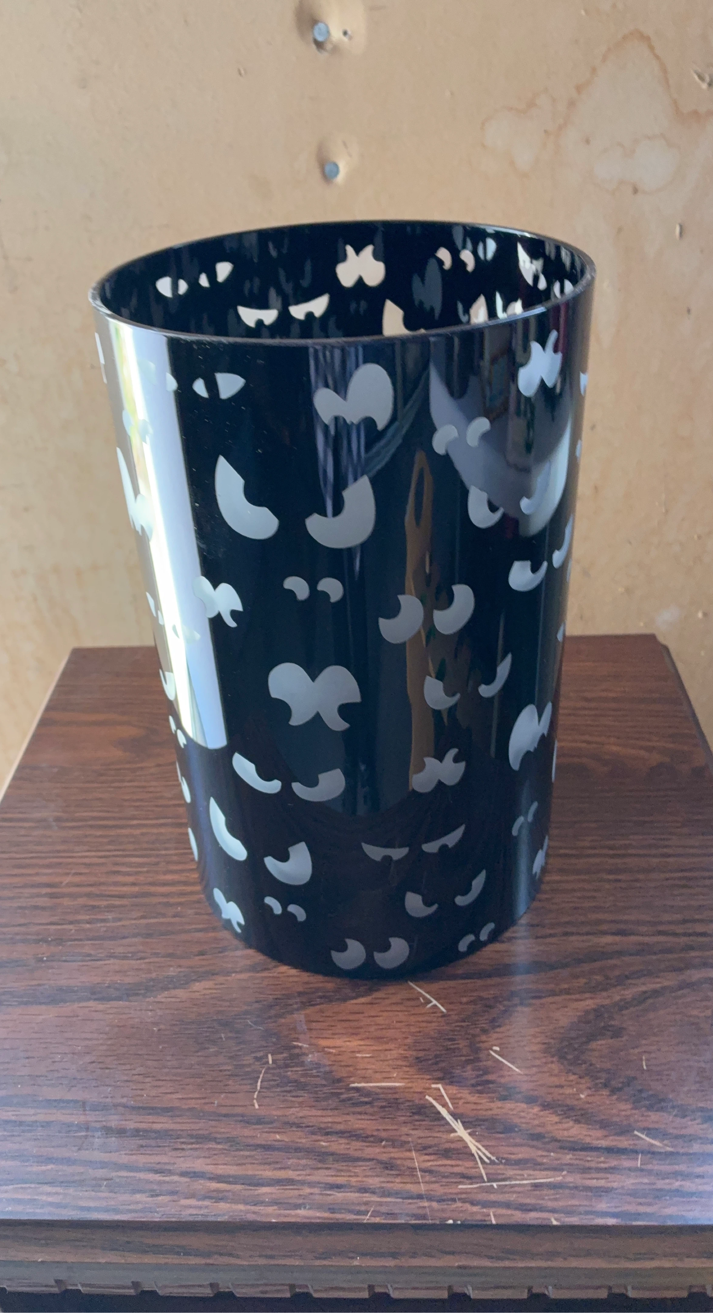 Black and White Patterned Halloween shade Partylite