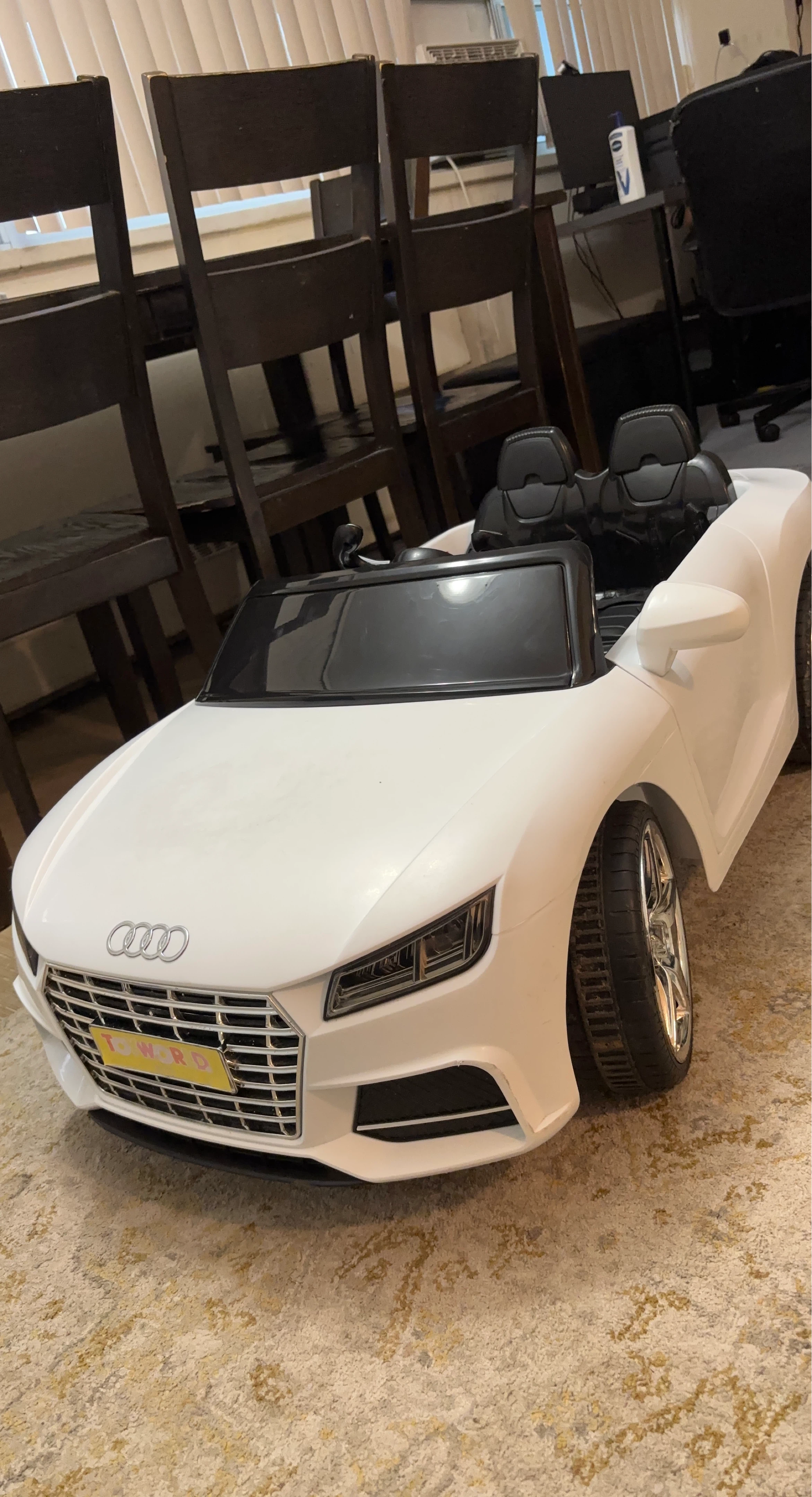White Audi Ride-On Car with Remote Control