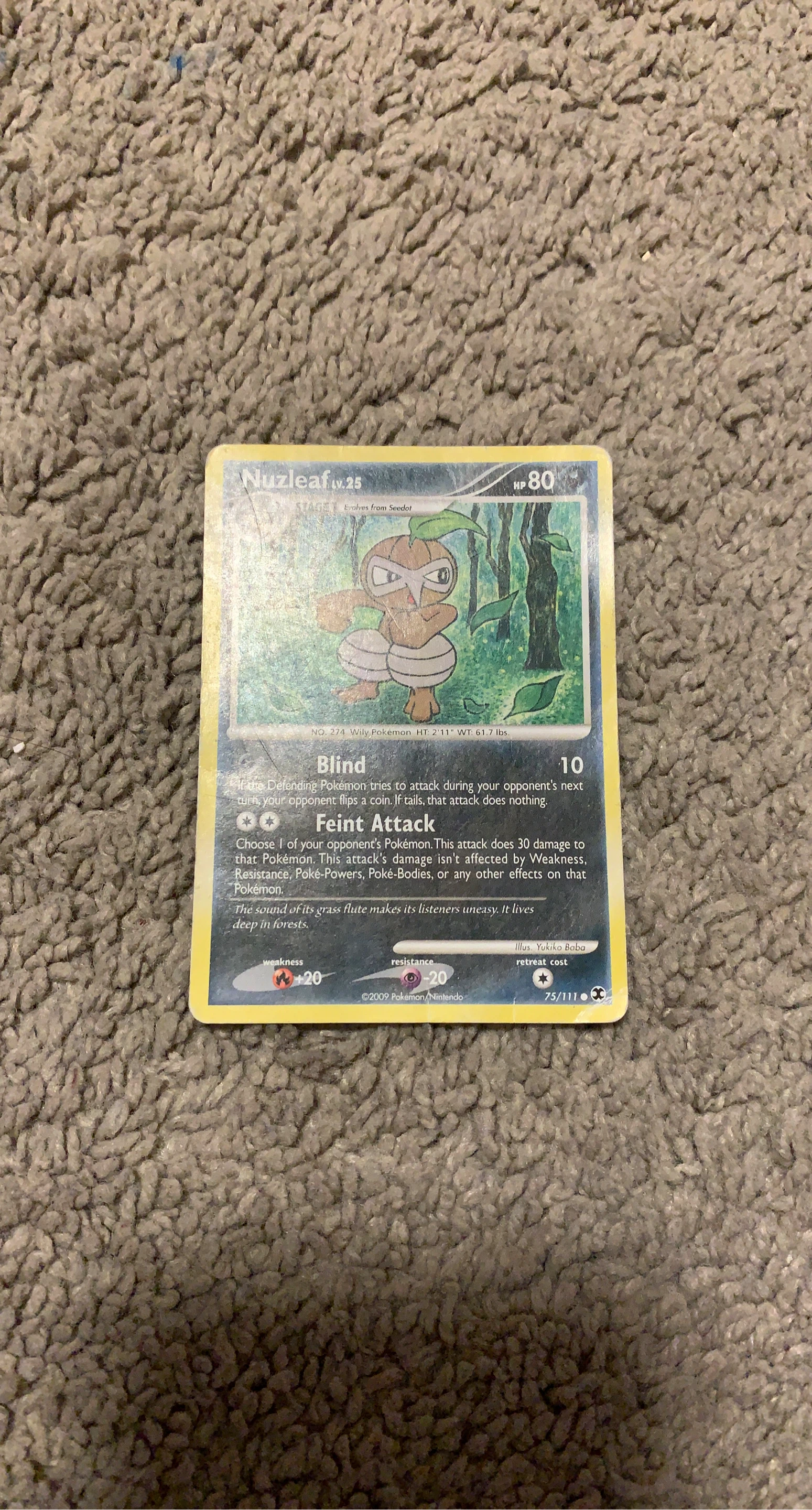 Nuzleaf Lv. 25 Pokémon Card