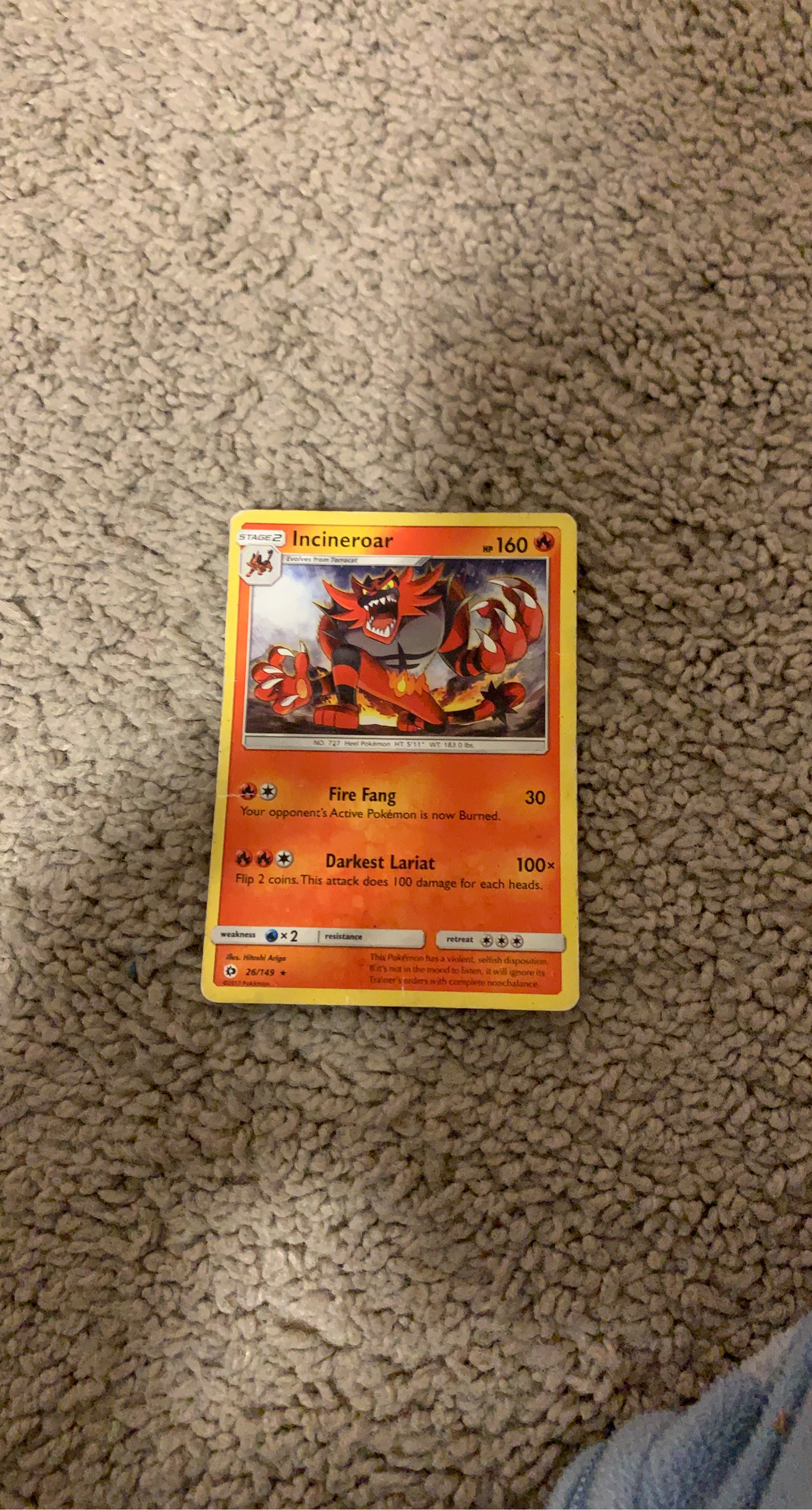 Pokemon Incineroar Card