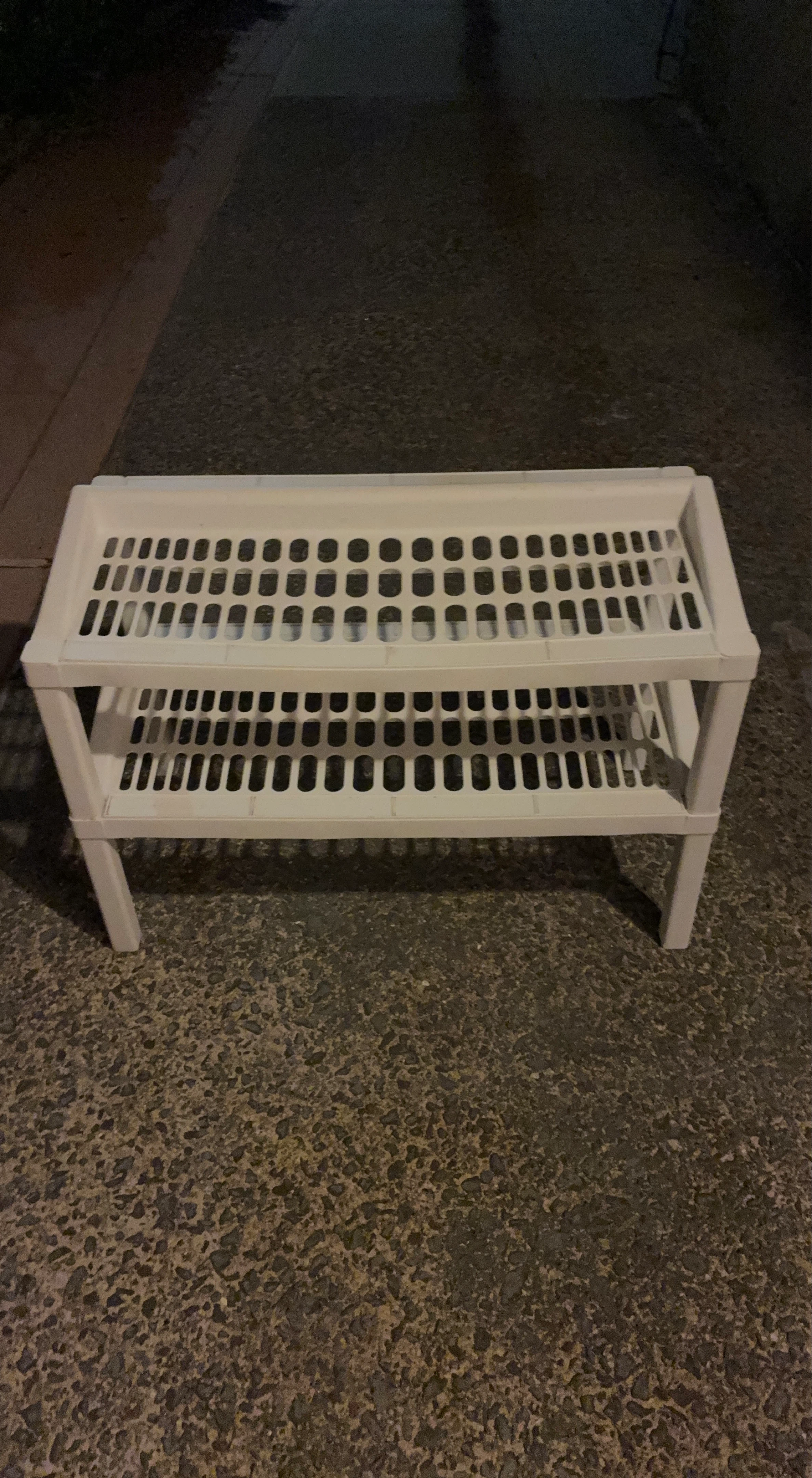 White 2-Tier Plastic Shoe Rack Organizer - photo 2