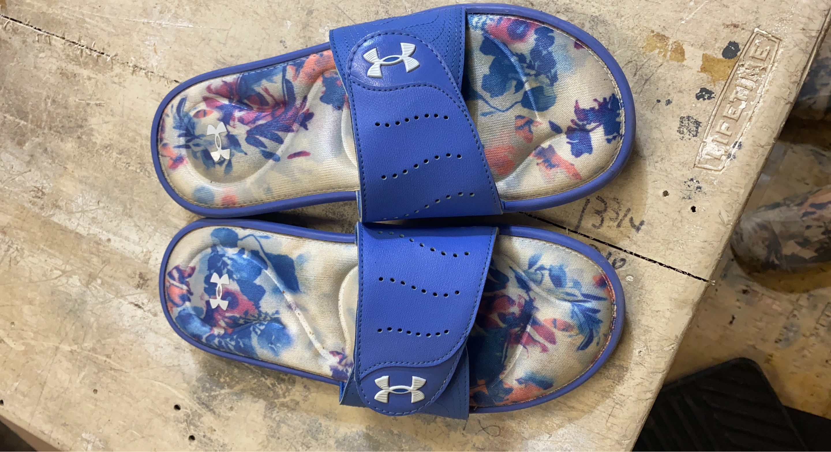 Under Armour Floral Slides - Blue/Multi