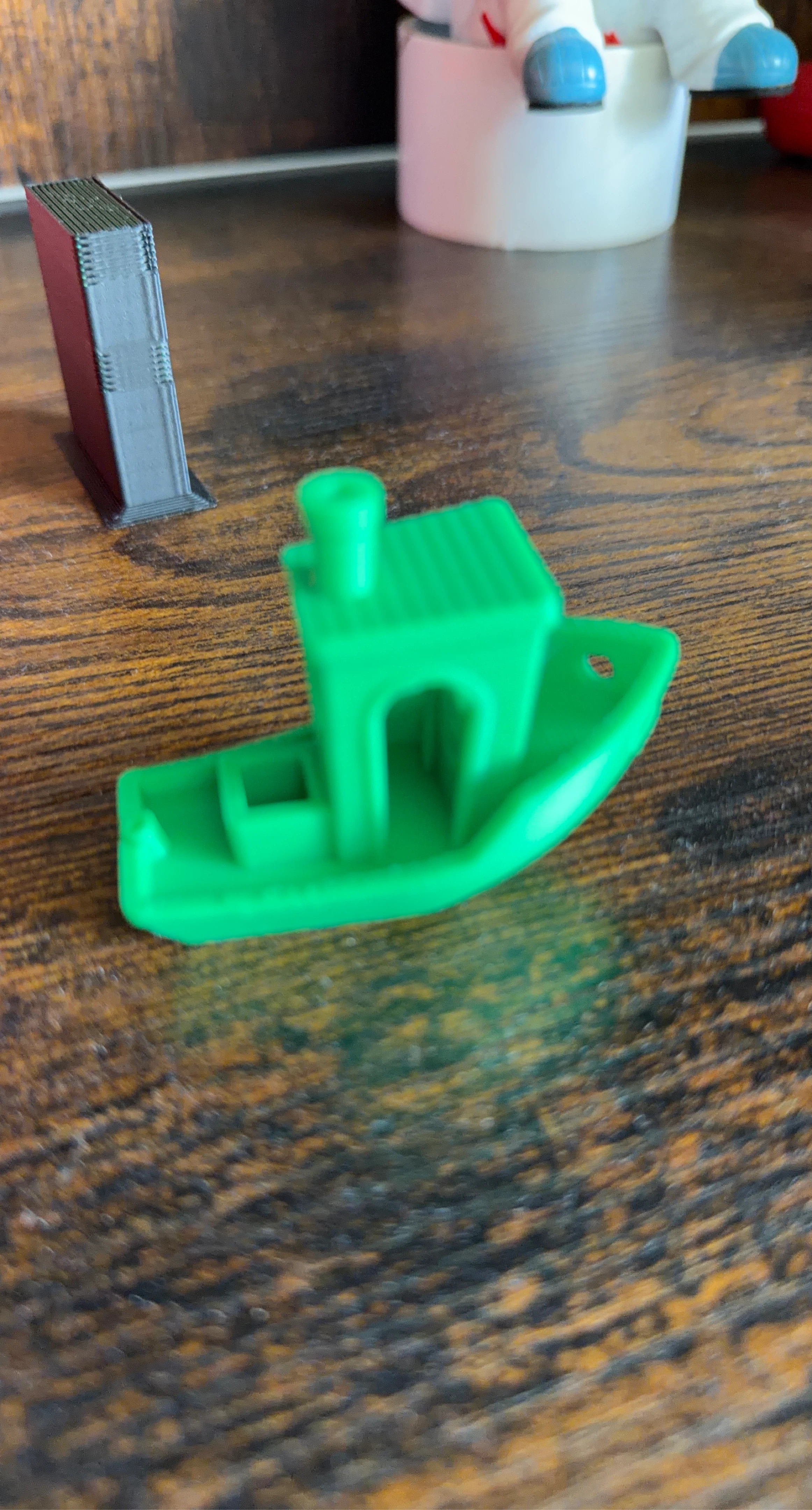 Green 3D Printed Boat Figurine - benchy