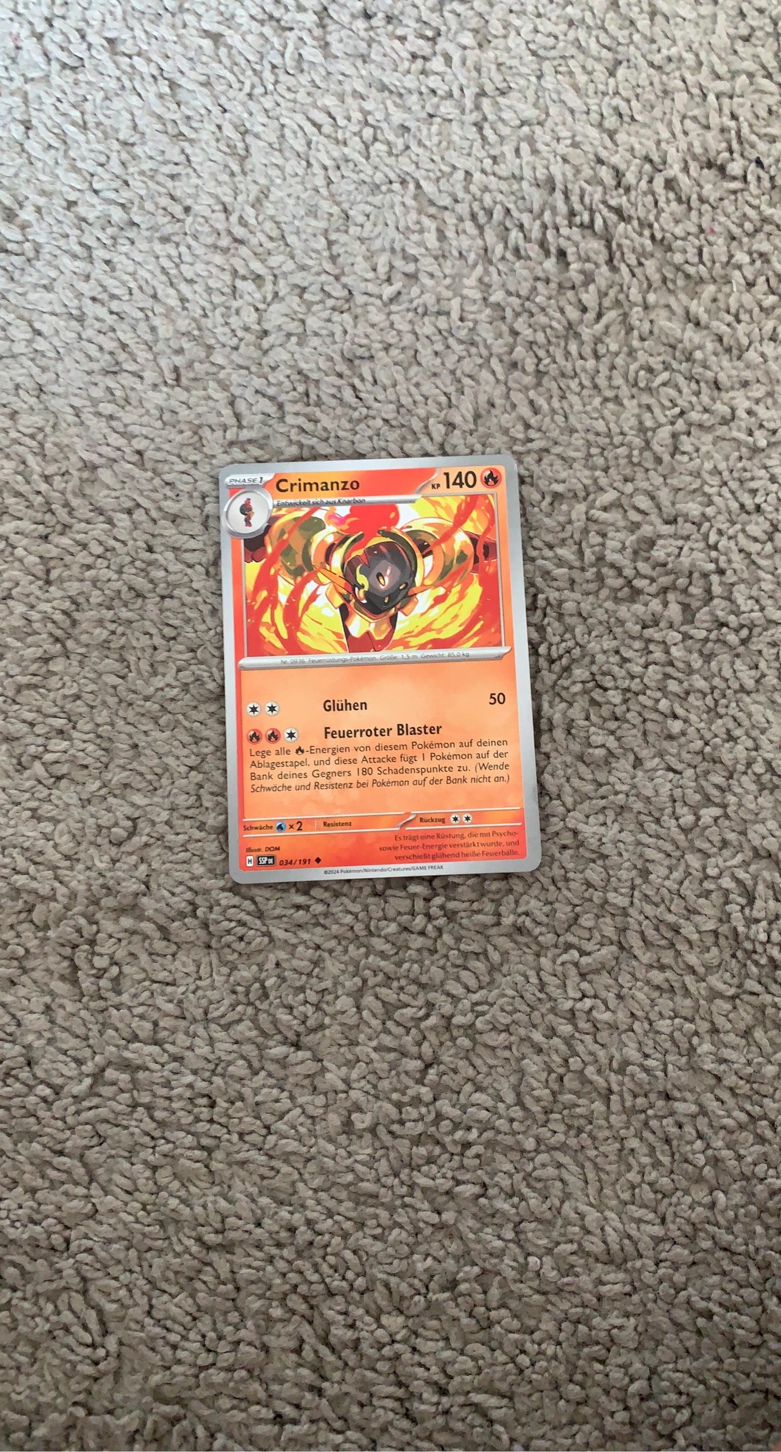 Pokemon Crimanzo Trading Card 034/191