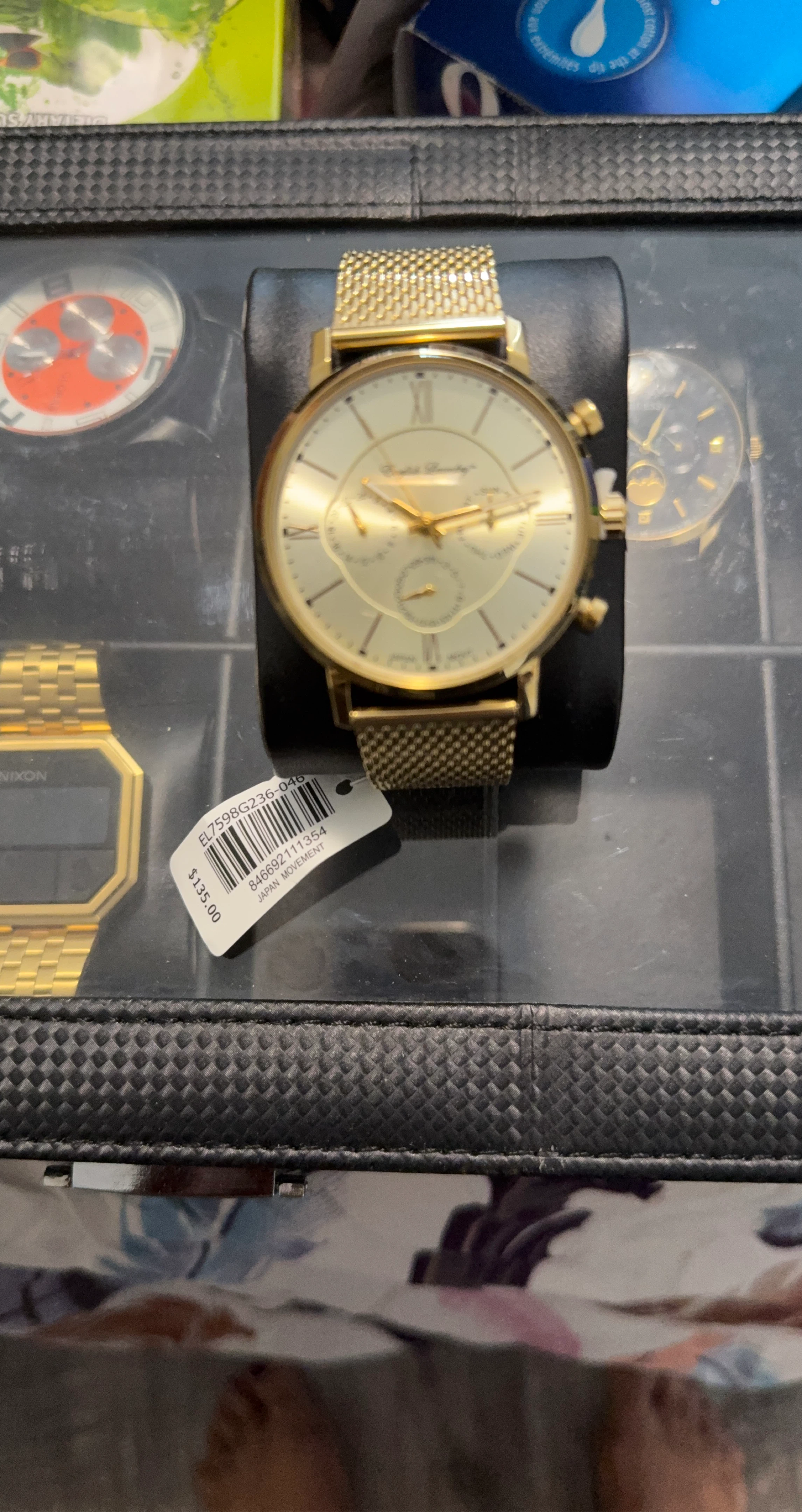 Gold Mesh Strap Watch with Japanese Movement