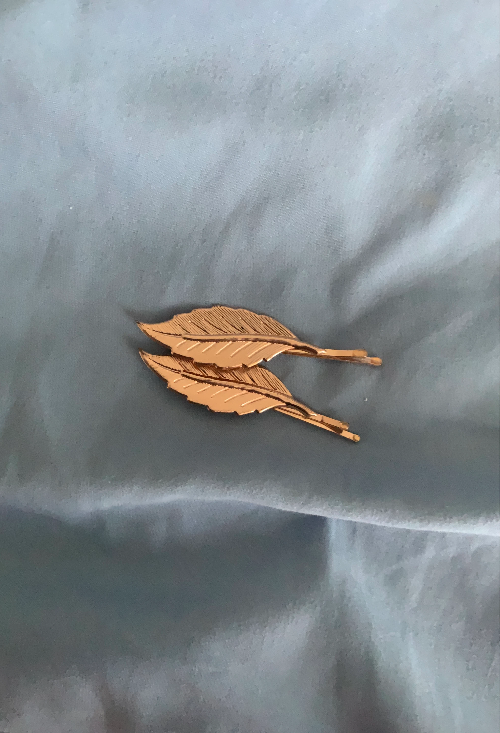 Gold-tone Feather Hair Clips