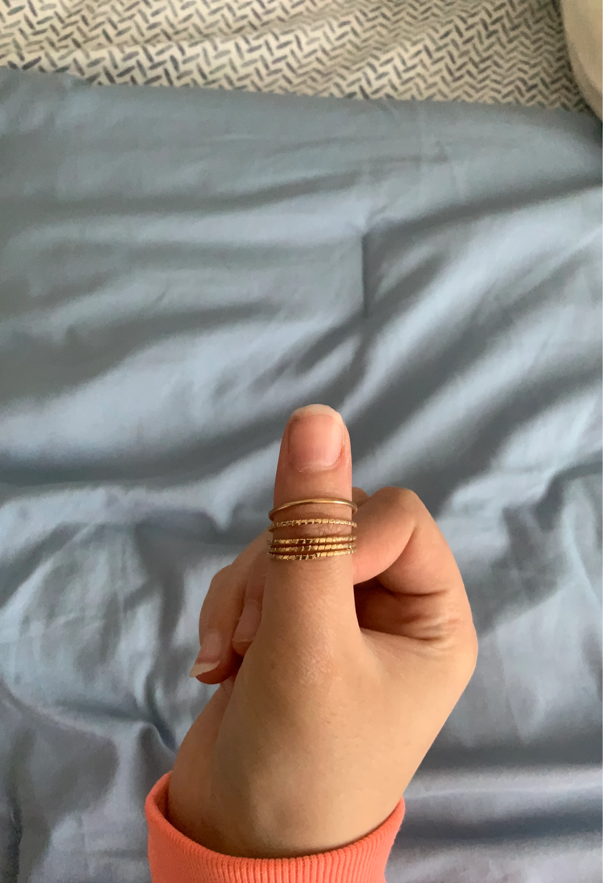 Set of 5 gold-tone stacking rings